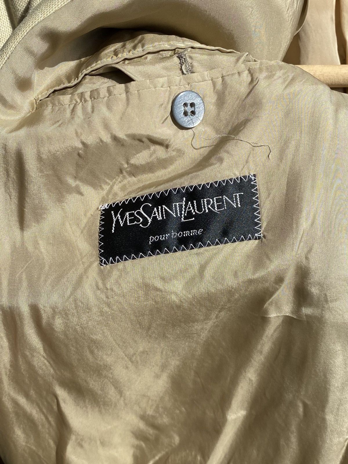 Yves Saint Laurent Vintage Yves Saint Laurent Pour Homme Beige Blazer – Luxury Size 44L - 5 Thumbnail