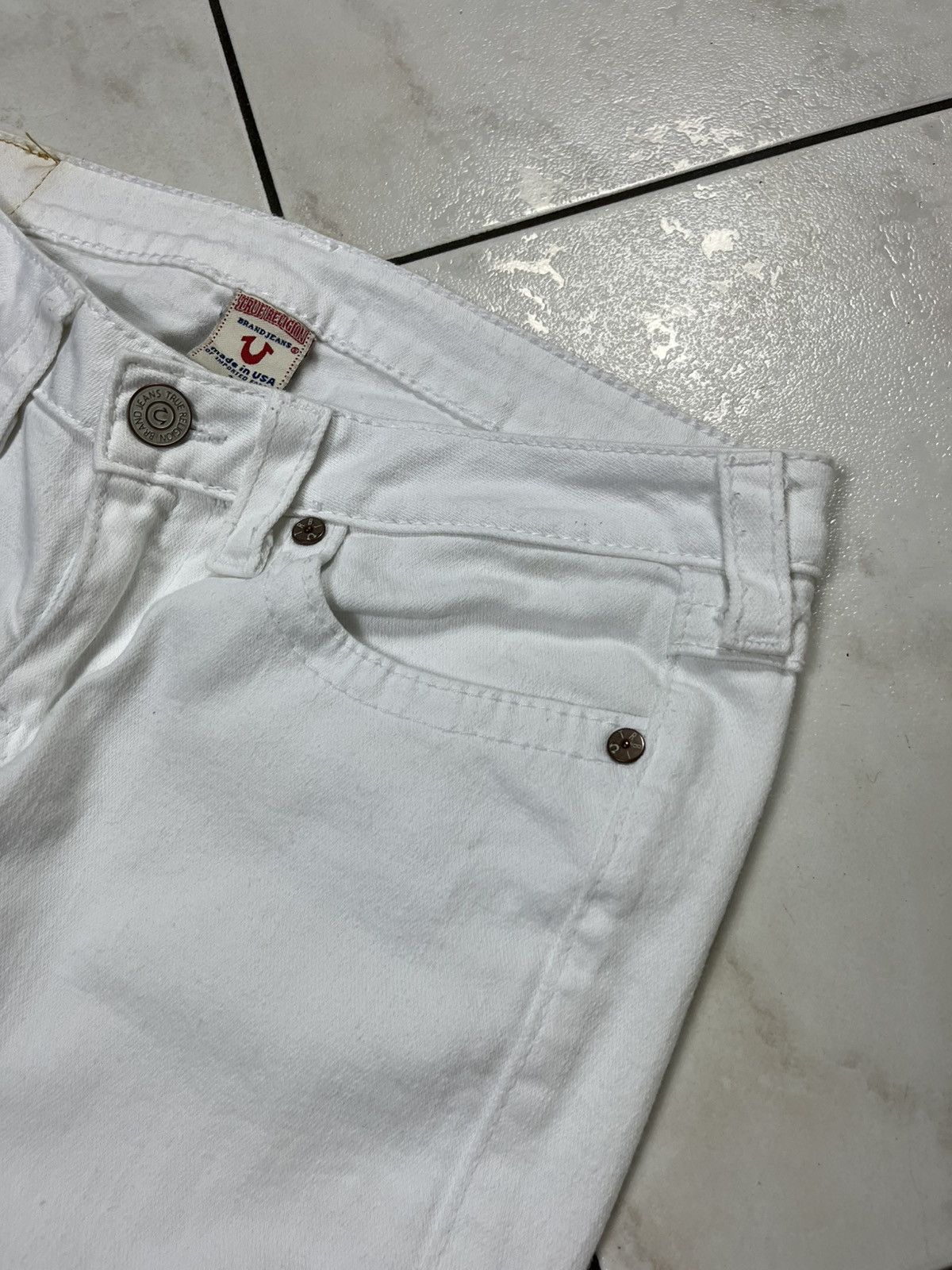 True Religion × Vintage Vintage True Religlion y2k white denim jeans low waist slim Size US 30 / EU 46 - 13 Thumbnail