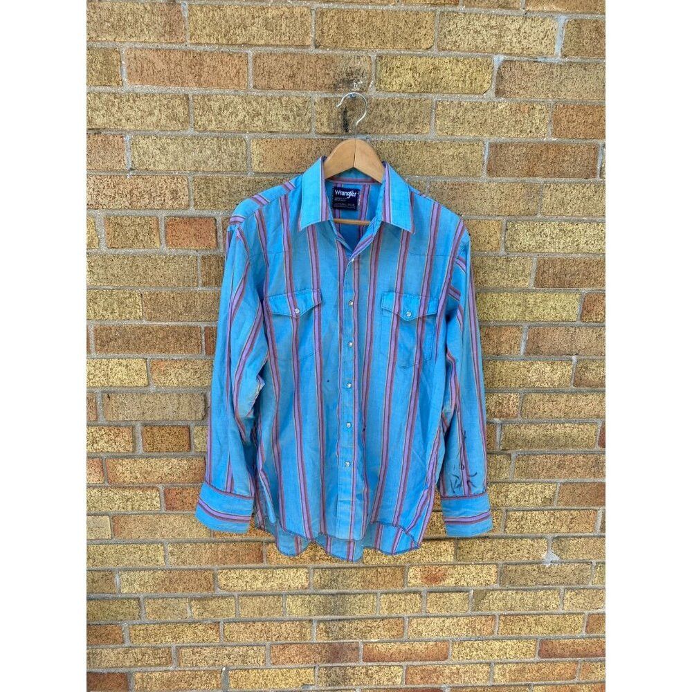 Wrangler Vintage Wrangler Pearl Snap Shirt Men Cowboy Cut Regular Fi Size US M / EU 48-50 / 2 - 5 Thumbnail