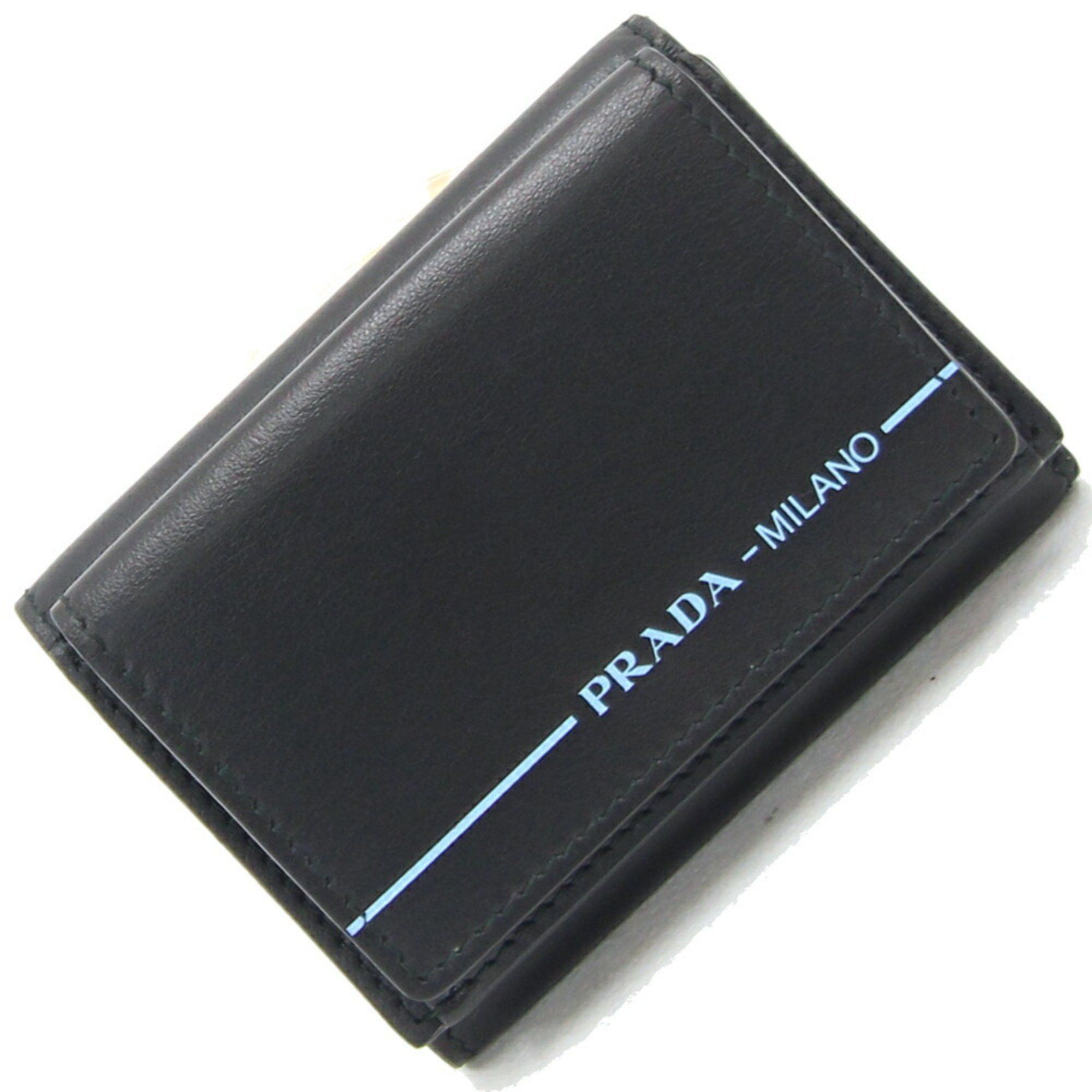 Prada Prada Tri-fold Wallet 2MH021 Black Leather Compact Men's PRADA Size ONE SIZE - 1 Thumbnail