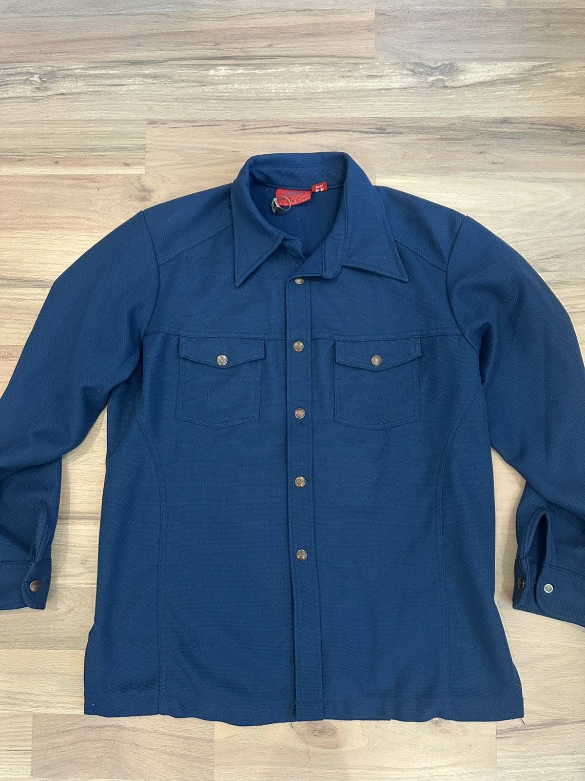 Dickies Vintage Dickies 70s Overshirt/Jacket Navy Blue Snap Size US L / EU 52-54 / 3 - 1 Thumbnail