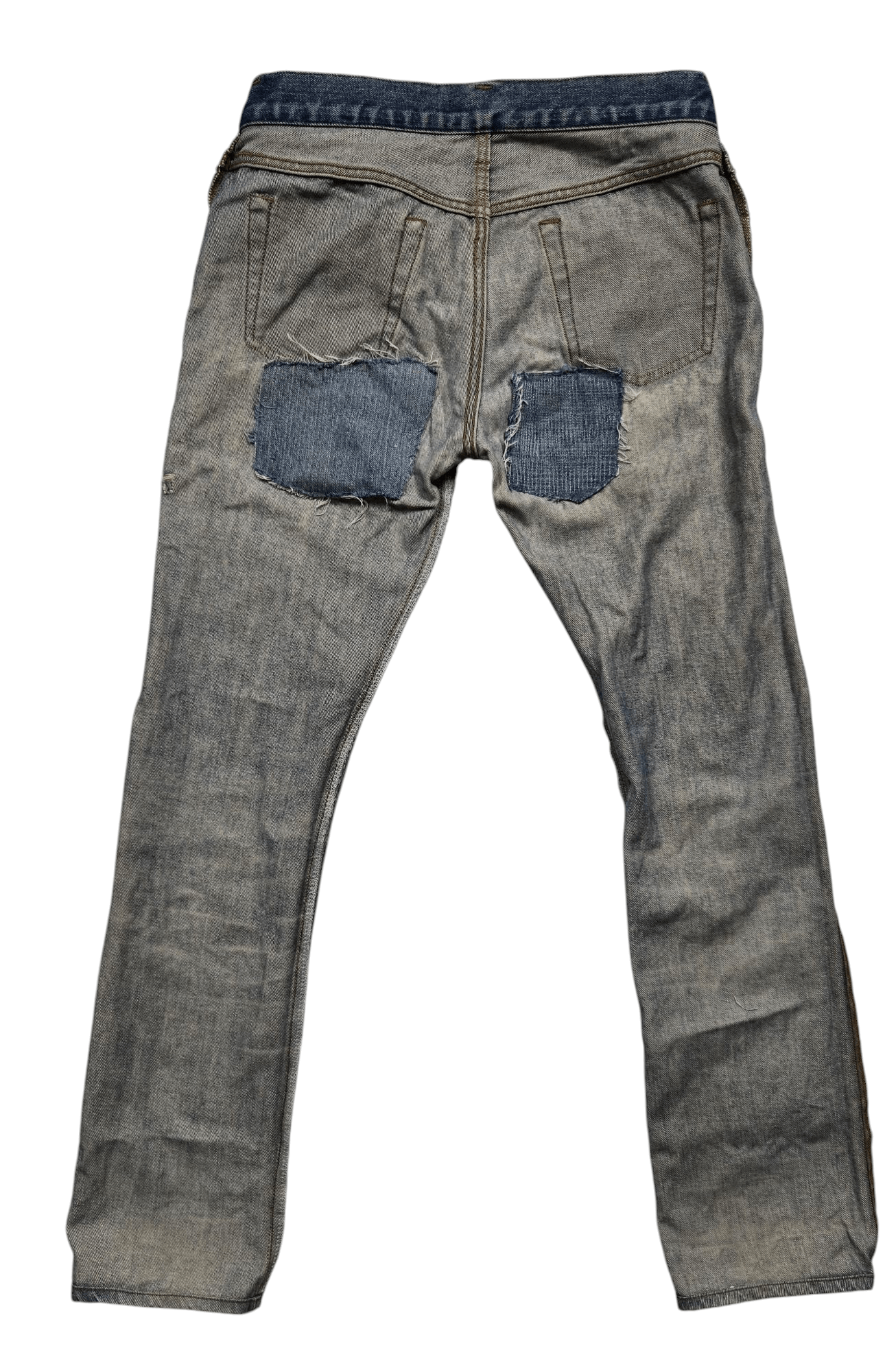 Vintage Vintage 00s Y2K Distressed Zig Zag Uniqlo Denim Jeans Size US 31 - 8 Thumbnail