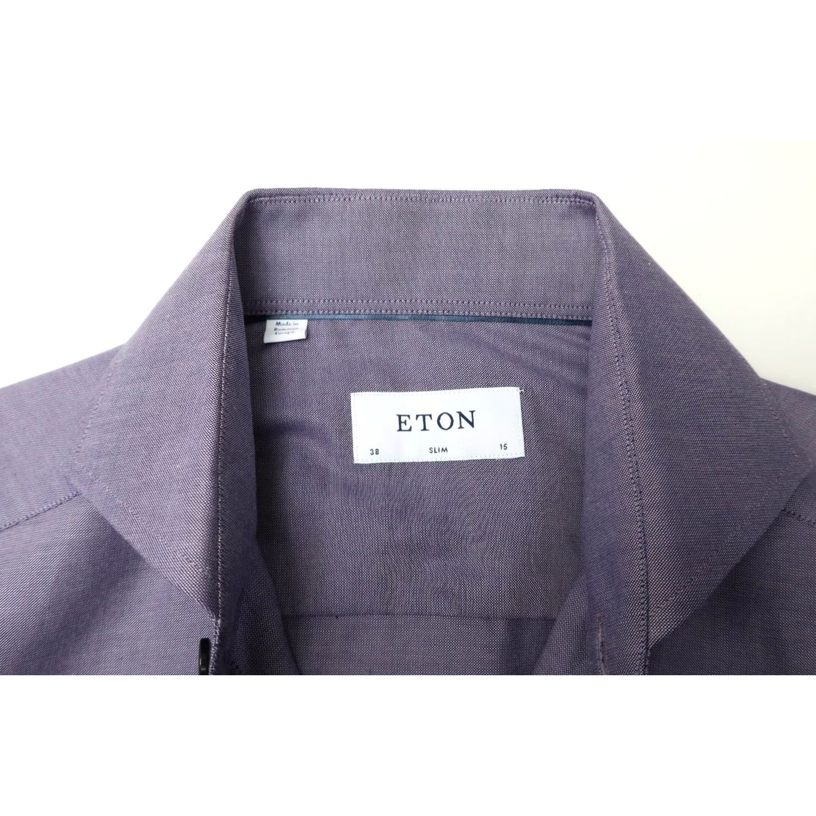 Eton ETON Slim Shirt Men's Blue Cutaway Button-Up Long Sleeve Oxford 38 / 15 Size US M / EU 48-50 / 2 - 5 Thumbnail