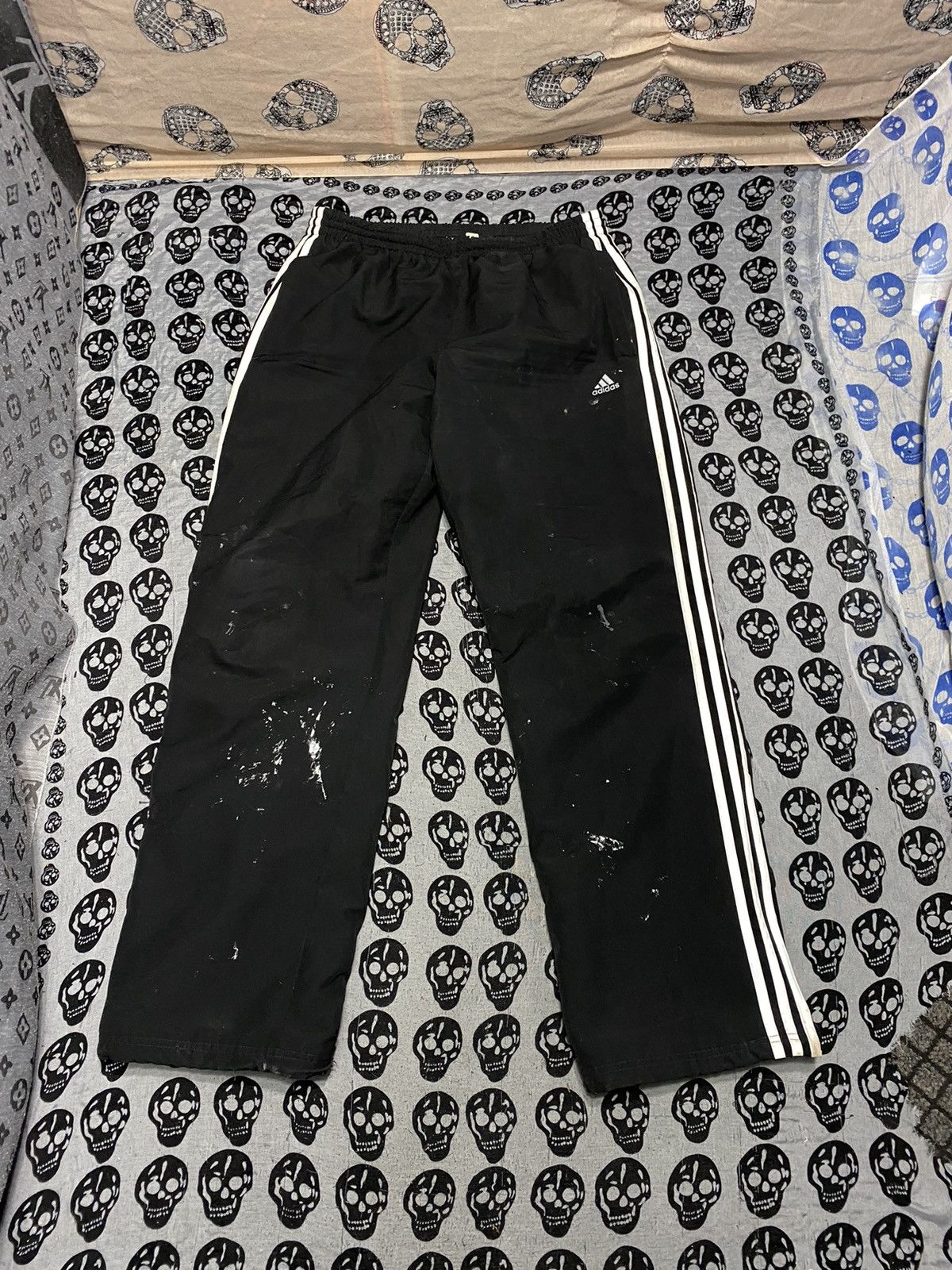 Vintage 90'S Adidas nylon pants, crinkle pants, men's size XL Nylon black type Vintage Second Hand main image 1