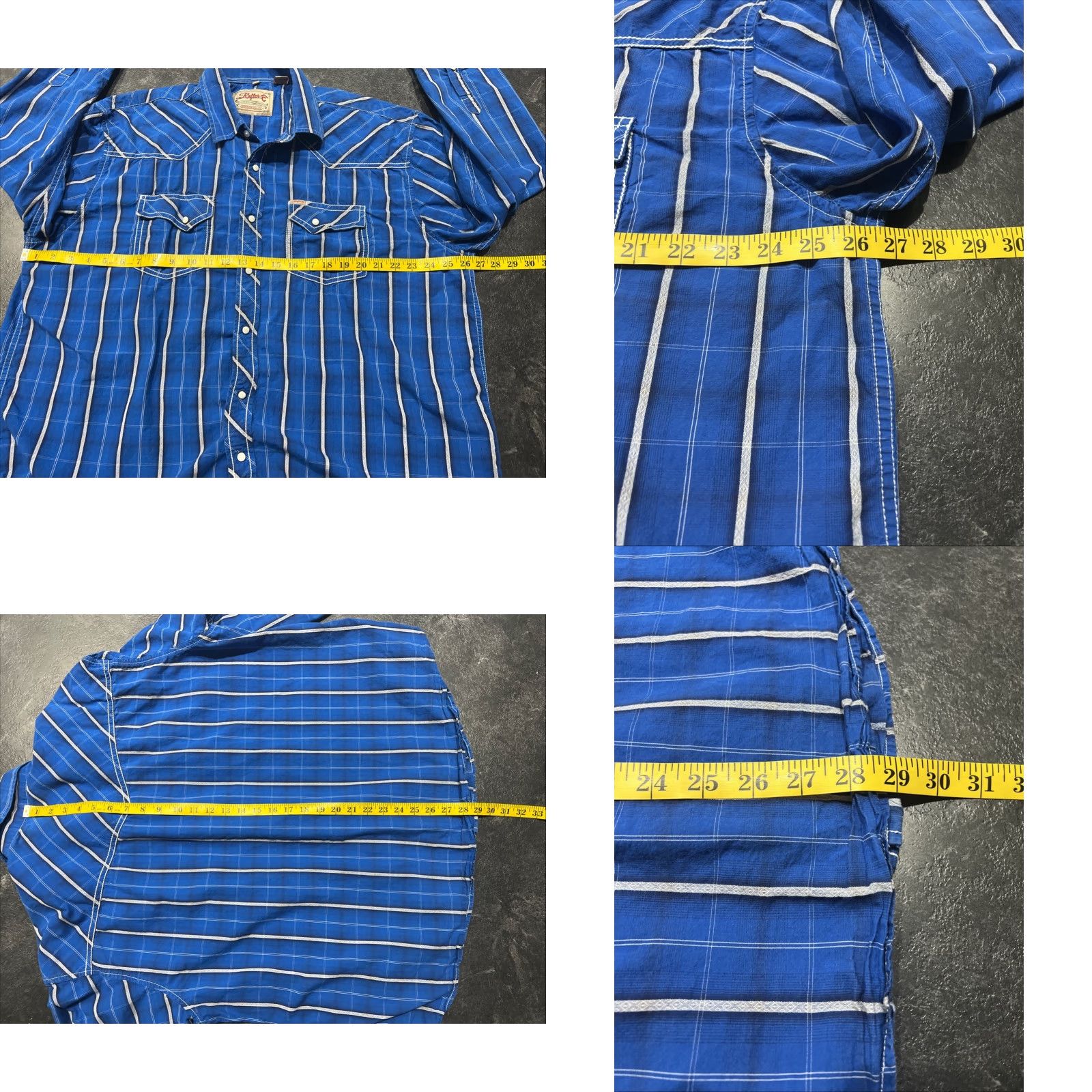 Vintage Rafter C Men’s Western Shirt Long Sleeve-Plaid Blue 2XL Cotton Casual Size US XXL / EU 58 / 5 - 8 Thumbnail