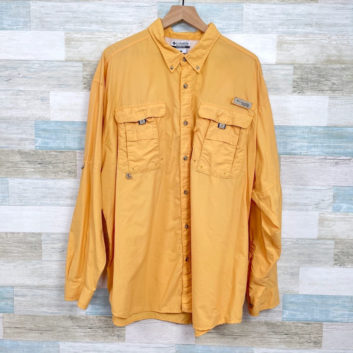 Columbia PFG Omni-Shade Mens XXL Tactel Nylon Breathable Button Up Fishing  Shirt