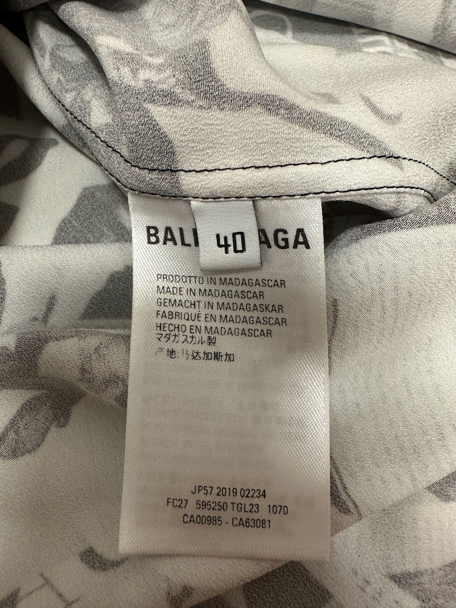 Balenciaga Balenciaga Printed Short Sleeve Shirt Size US M / EU 48-50 / 2 - 7 Thumbnail