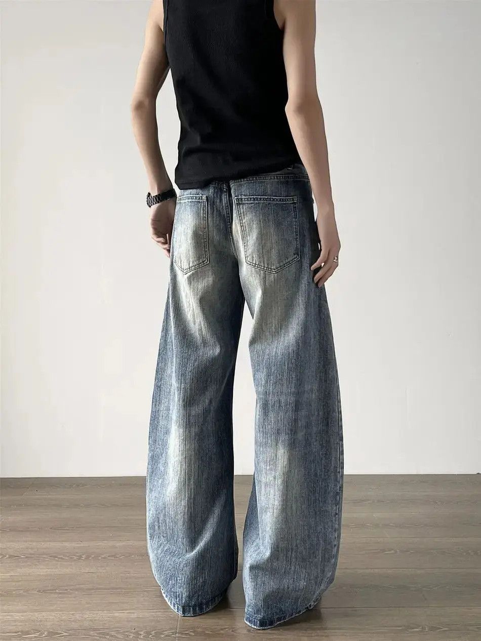 Japanese Brand Retro loose straight leg micro flared jeans Size US 32 / EU 48 - 5 Thumbnail