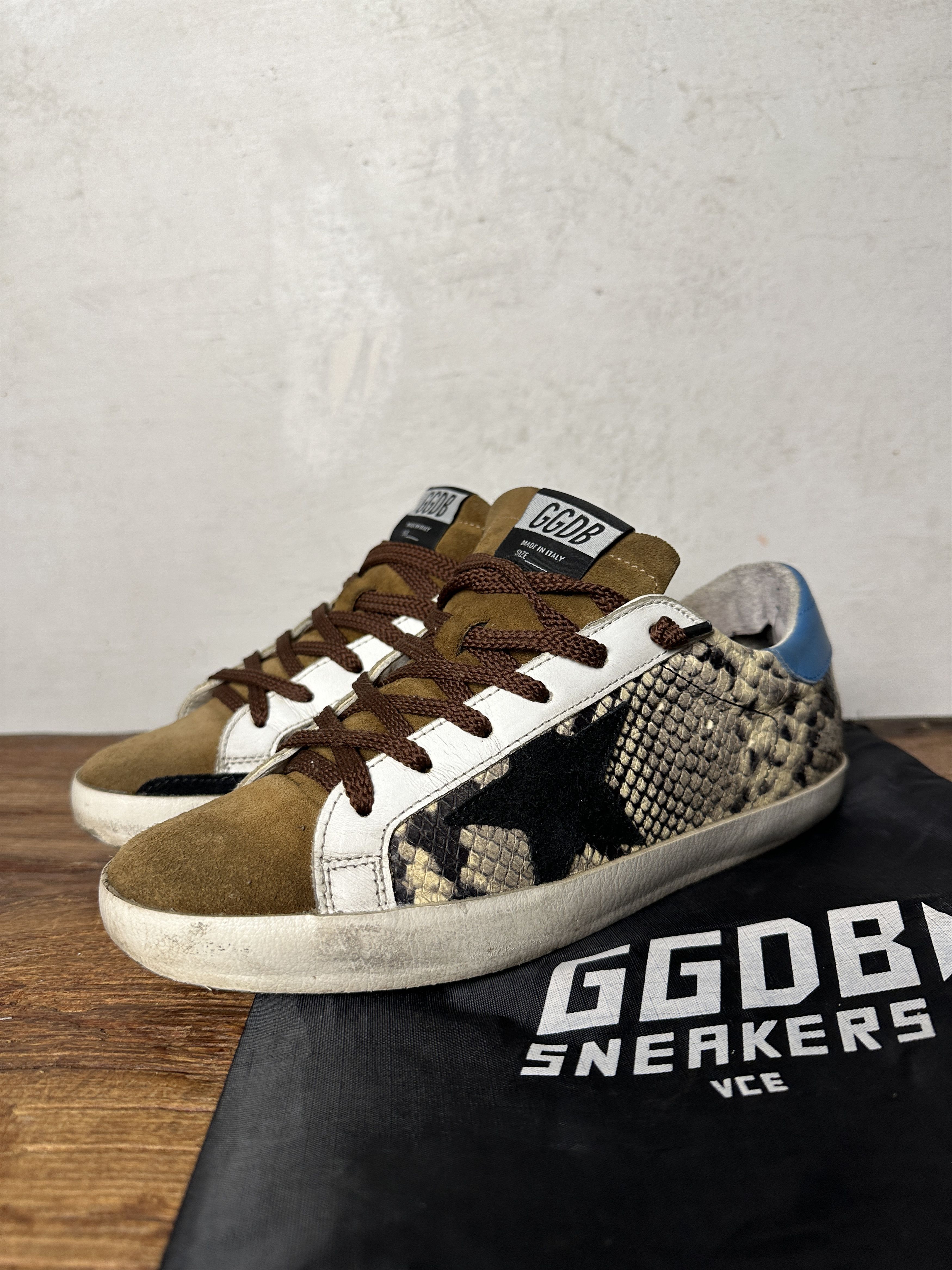 Golden Goose Golden Goose GGDB Superstar Brown Snake Print Sneakers Size US 8 / IT 38 - 1 Thumbnail