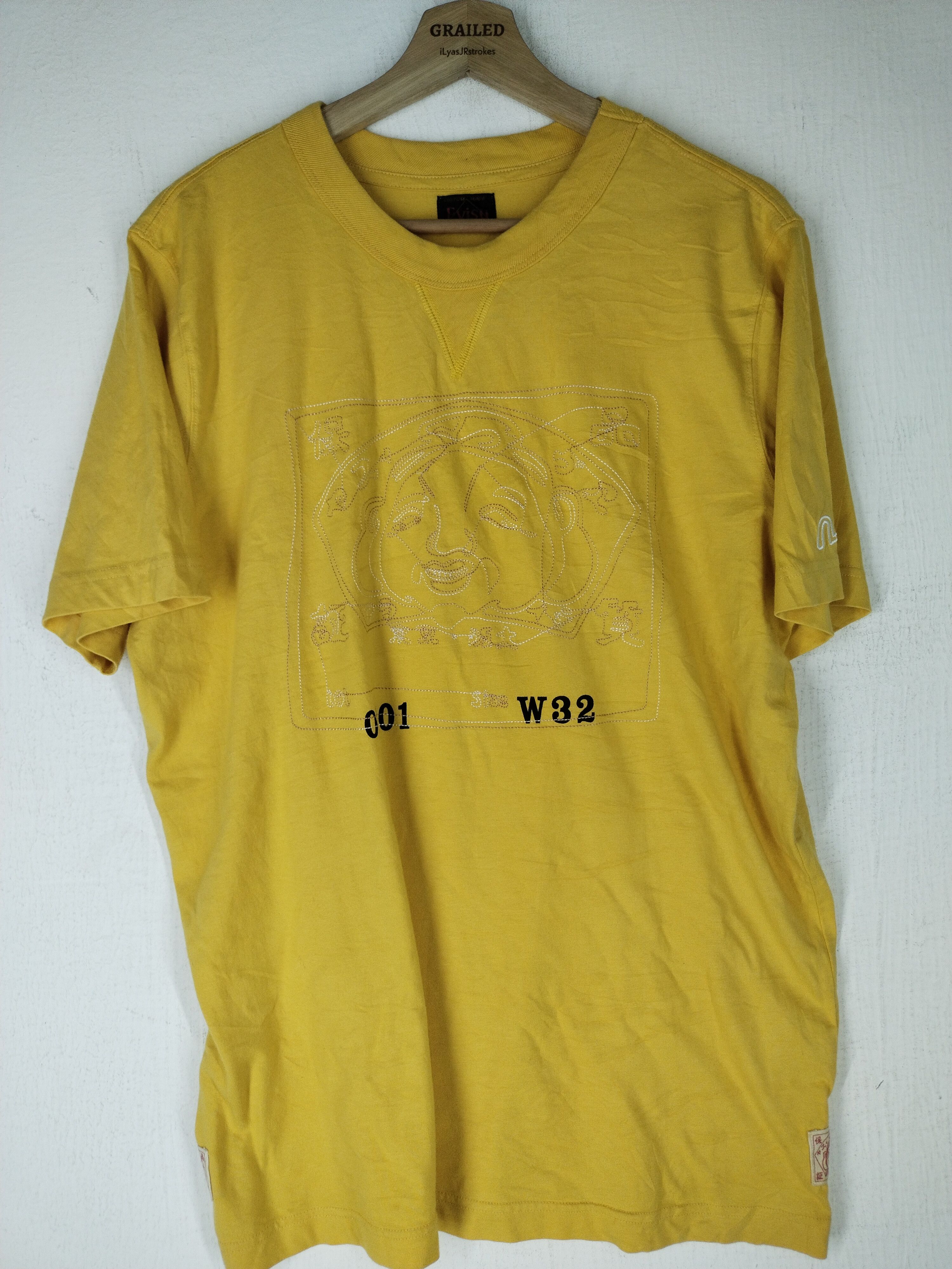 Evisu Vintage Evisu Embroidery Yellow Shirt Tee Size US M / EU 48-50 / 2 - 2 Thumbnail