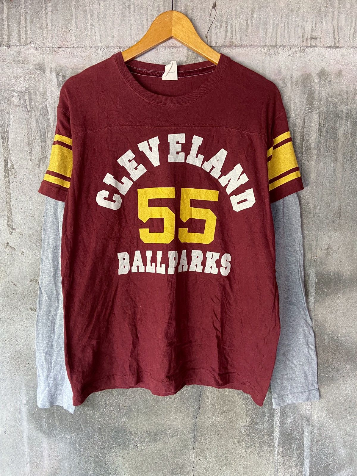 Japanese Brand DOUBLE LAYER CLEVELAND 55 BALLPARKS LONG SLEEVE Size US L / EU 52-54 / 3 - 1 Thumbnail