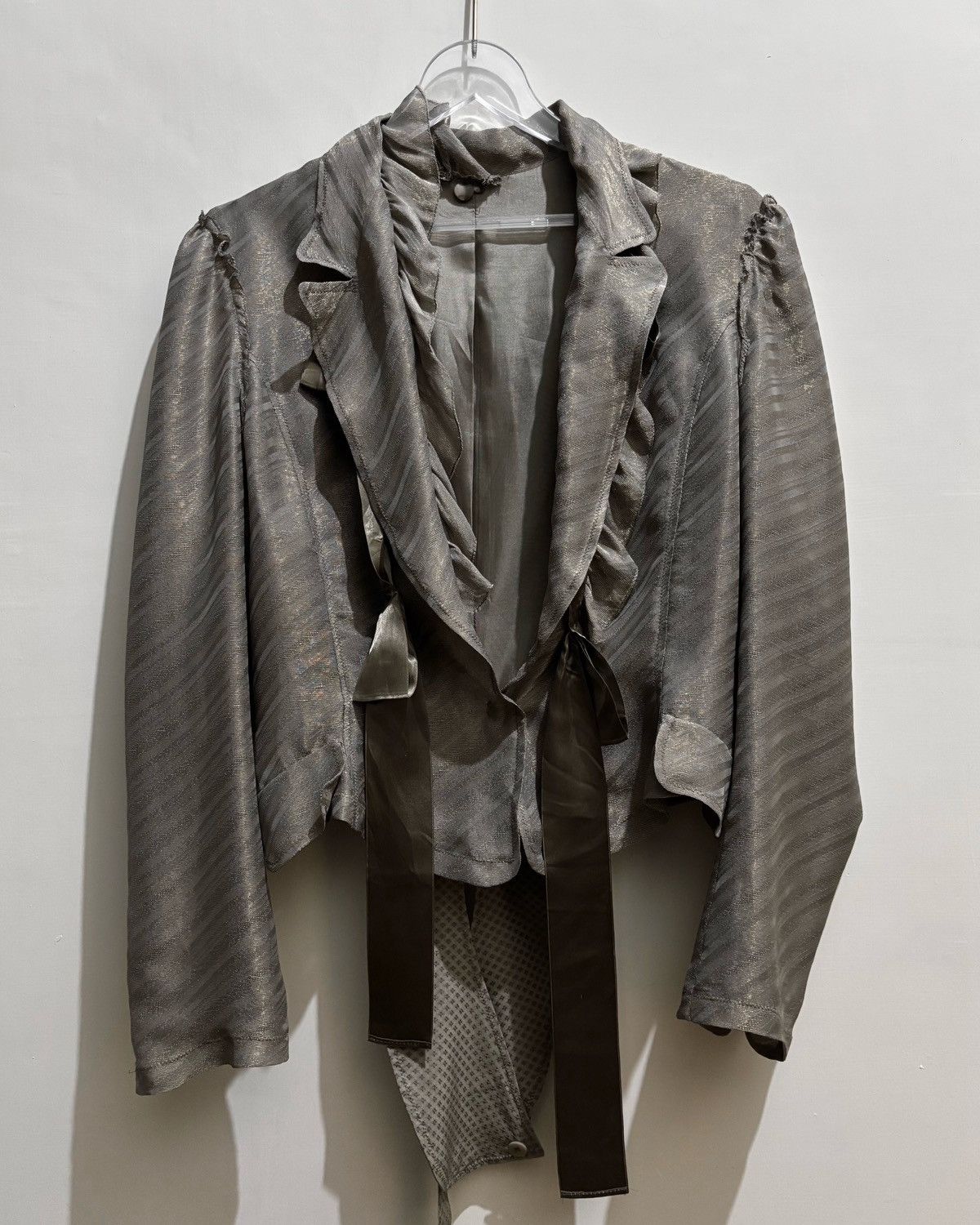 Comme des Garcons Y&Kei Aw2004 Metallic Silk Blazer Size M / US 6-8 / IT 42-44 - 3 Thumbnail