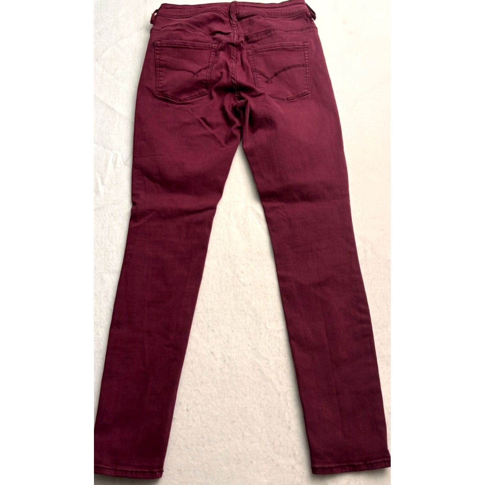 Vintage Bullhead Jeans Juniors 9 (27x29) Burgundy Stretch Skinniest High Rise Denim Zip Fly Womens Size 30" / US 8 / IT 44 - 4 Thumbnail
