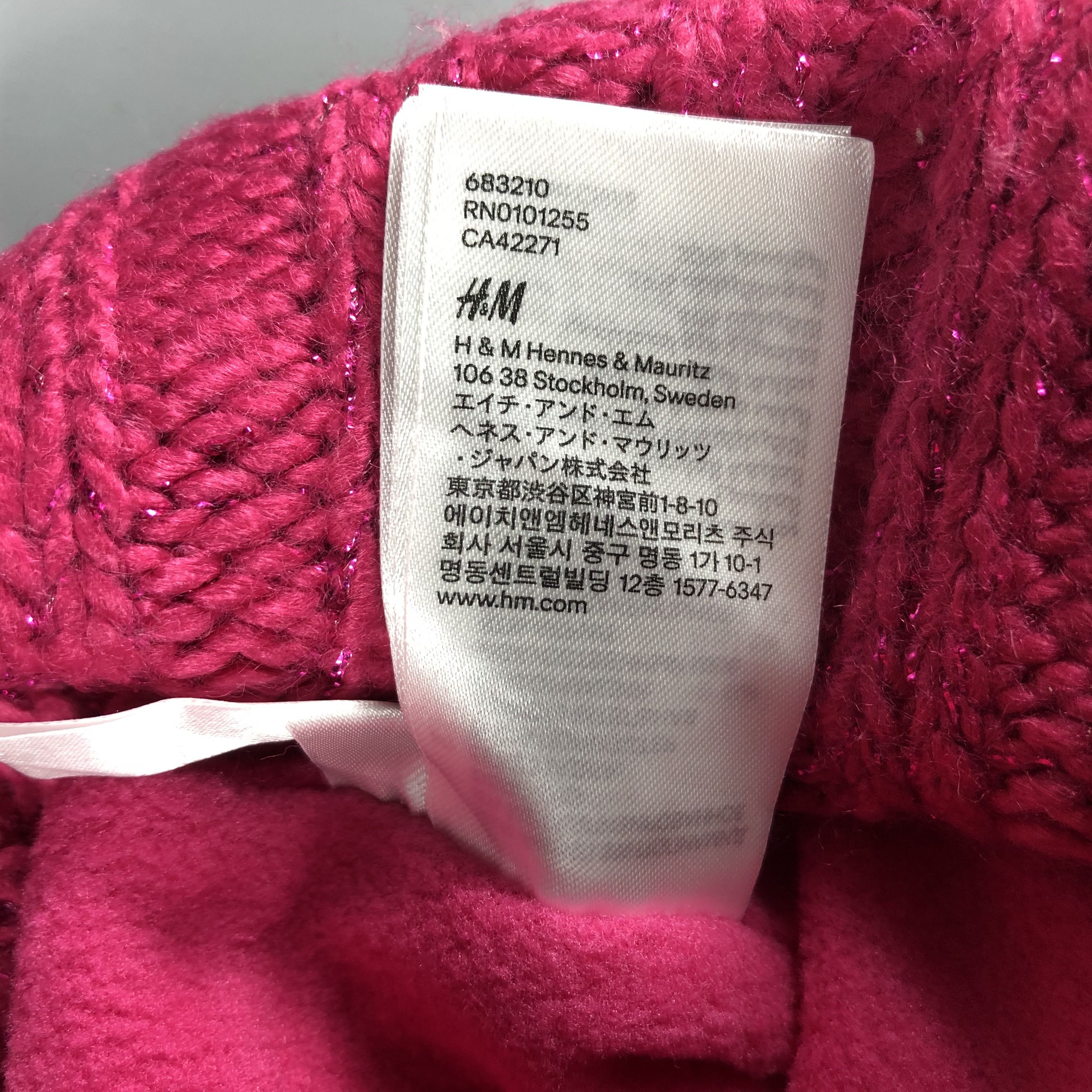 H&M × Vintage Womens H&M Cable Knit Pompom Beanie Snow Hat Snow Cap -D1216 Size ONE SIZE - 6 Thumbnail