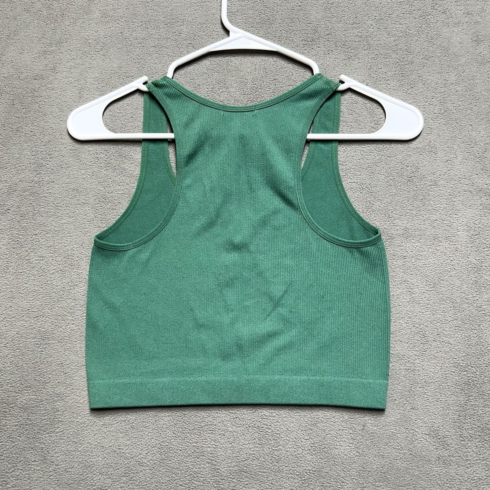 Vintage Bozzolo Tank Top Womens S/M Green V Neck Cropped Ribbed Sleeveless Size S / US 4 / IT 40 - 2 Thumbnail