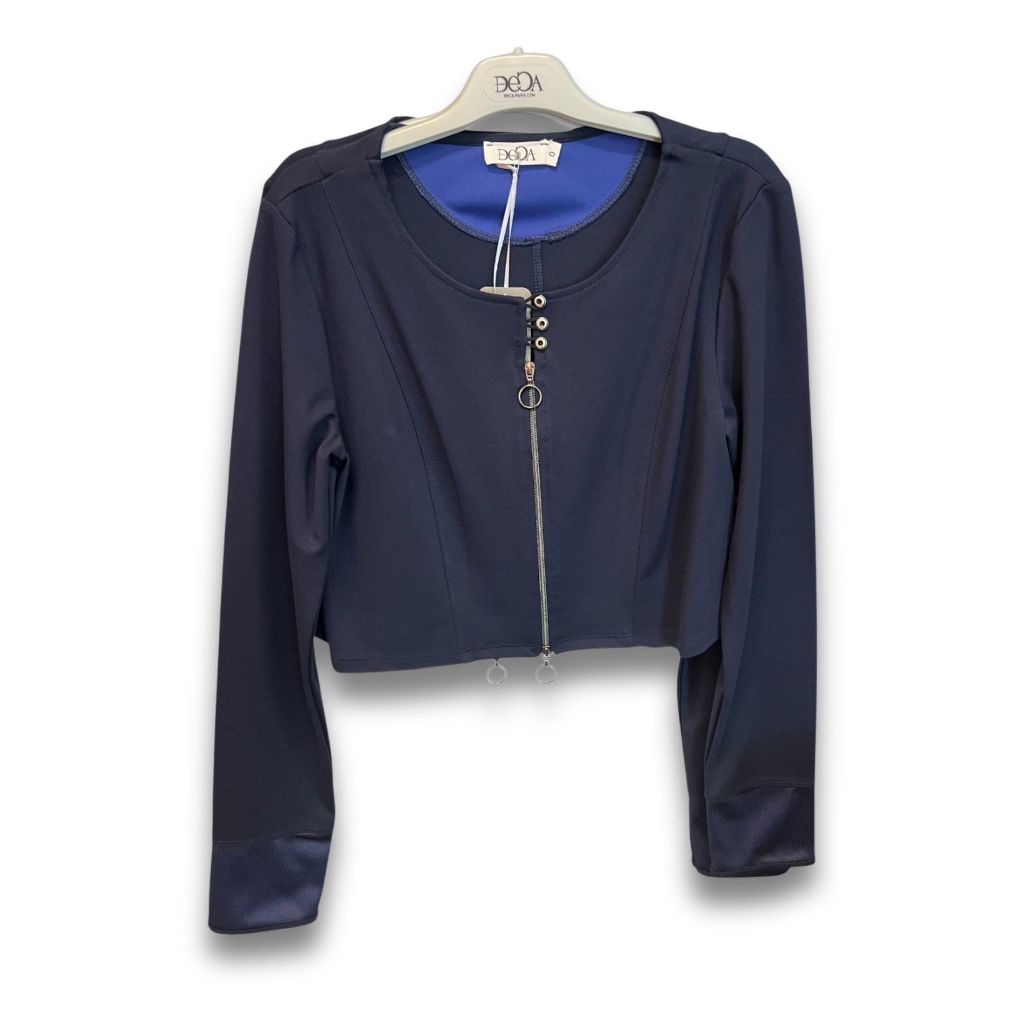 Other Deca Paris Long Sleeve Cropped Top Navy XS Size XS / US 0-2 / IT 36-38 - 2 Thumbnail