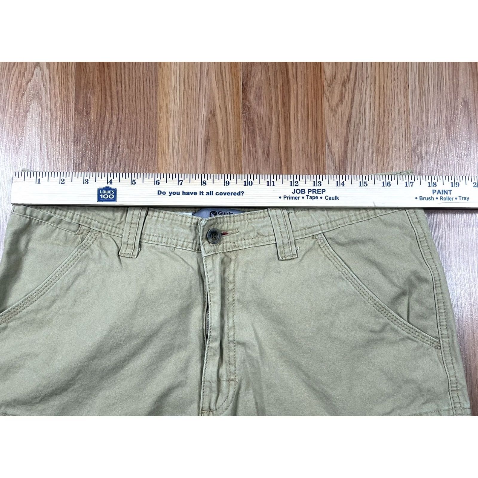 Vintage Guide Series Cargo Pants Mens 36Wx34L Khaki Beige Flat Front Straight Fit Pockets Casual Workwear 36 Regular Mens Size US 36 / EU 52 - 2 Thumbnail