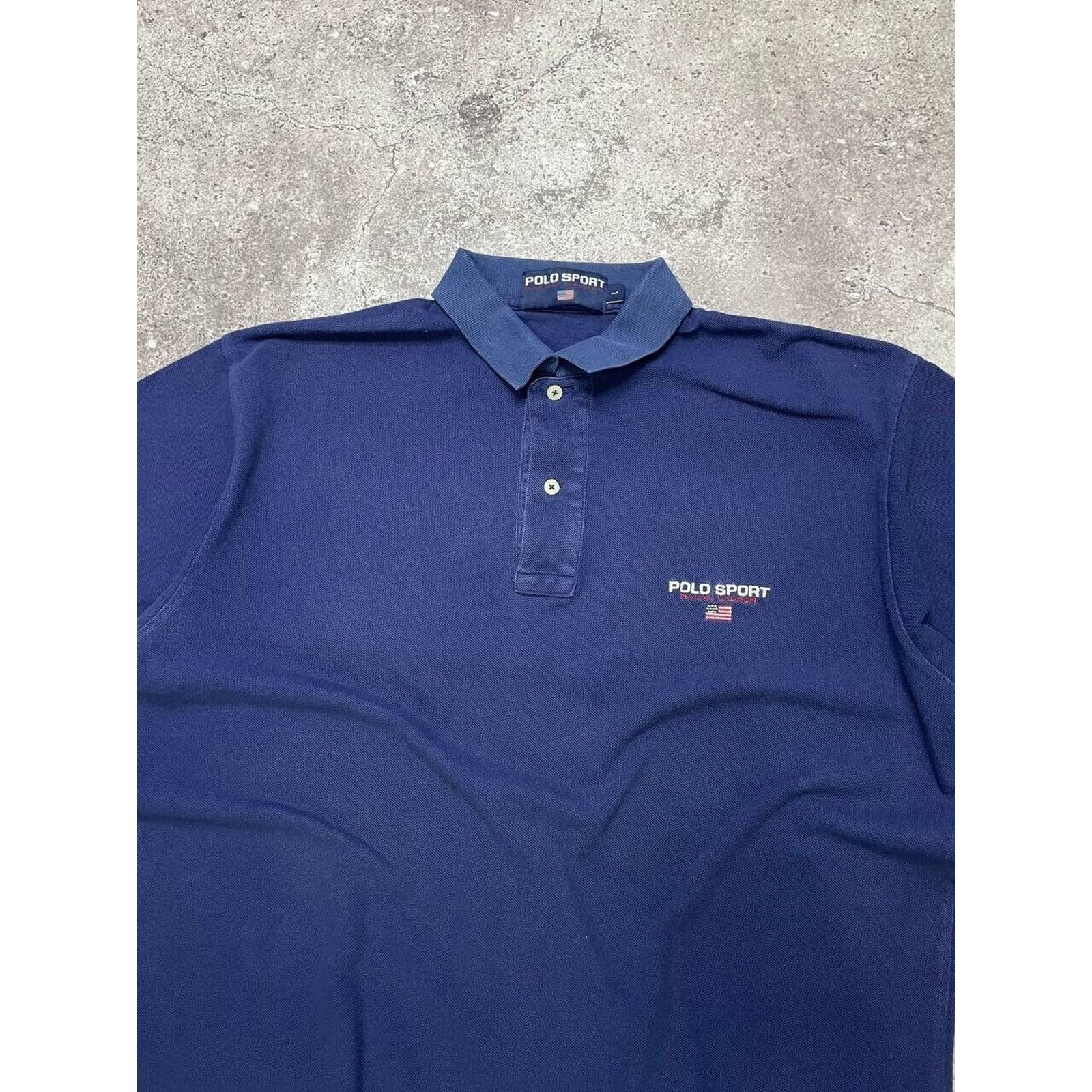 Ralph Lauren × Vintage Polo Sport Ralph Lauren Navy Blue Polo Shirt Men’s Size L Size US L / EU 52-54 / 3 - 2 Thumbnail