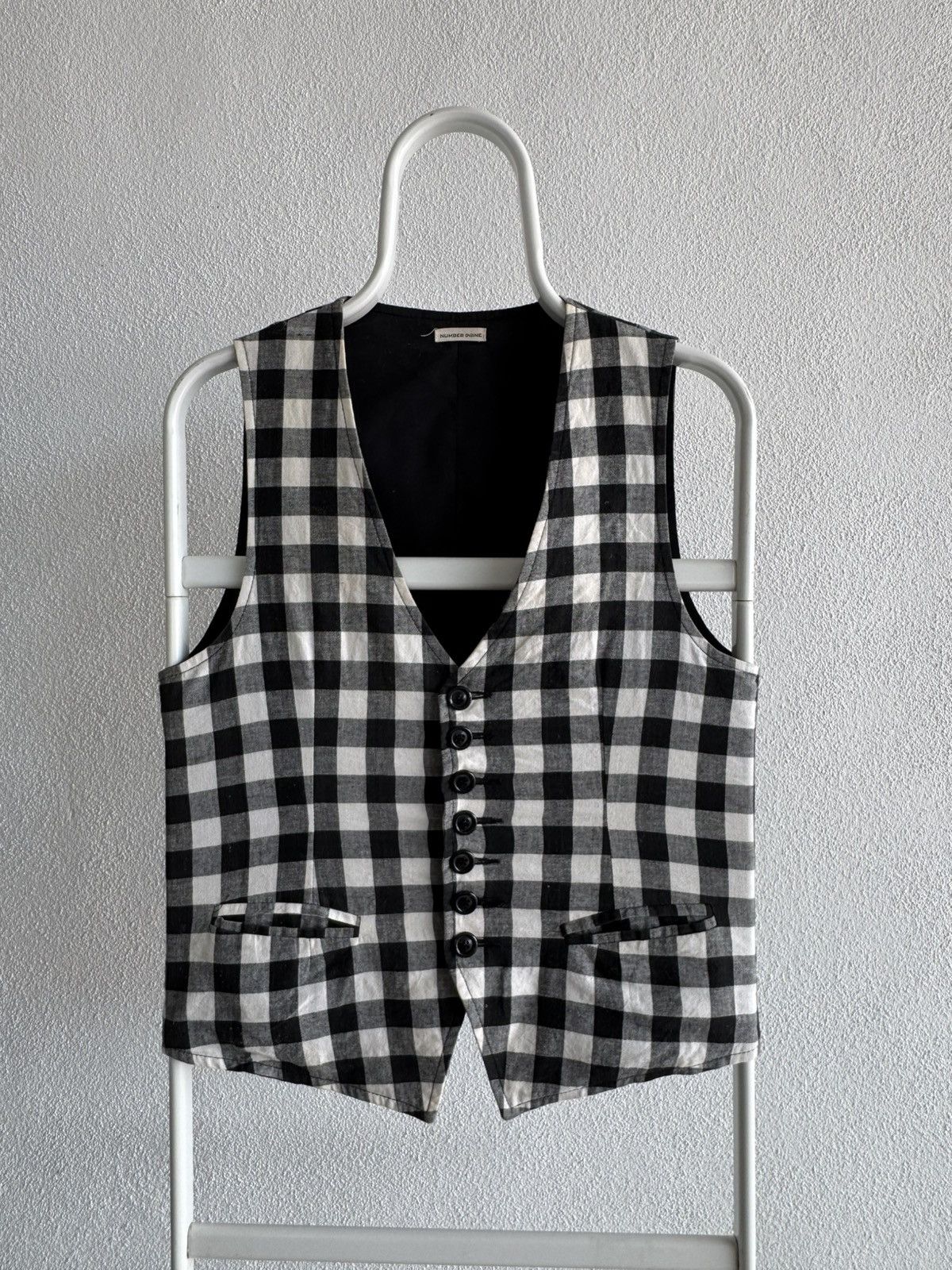 Number (N)ine Vintage 90s Number (N)ine Plaid Button Vest Size US S / EU 44-46 / 1 - 1 Thumbnail