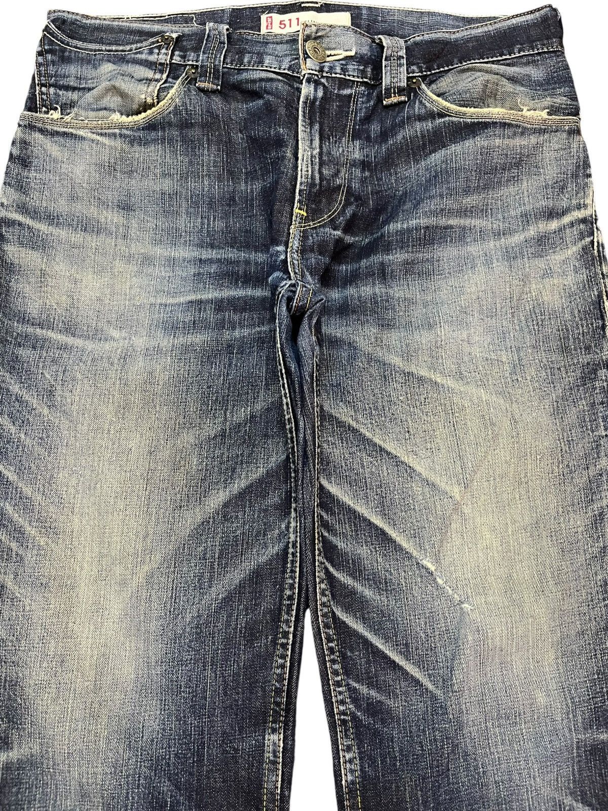 Levi's Vintage Clothing Vintage Levi’s 511 Slim Buckle Belt Whiskers Denim Size US 34 / EU 50 - 2 Thumbnail