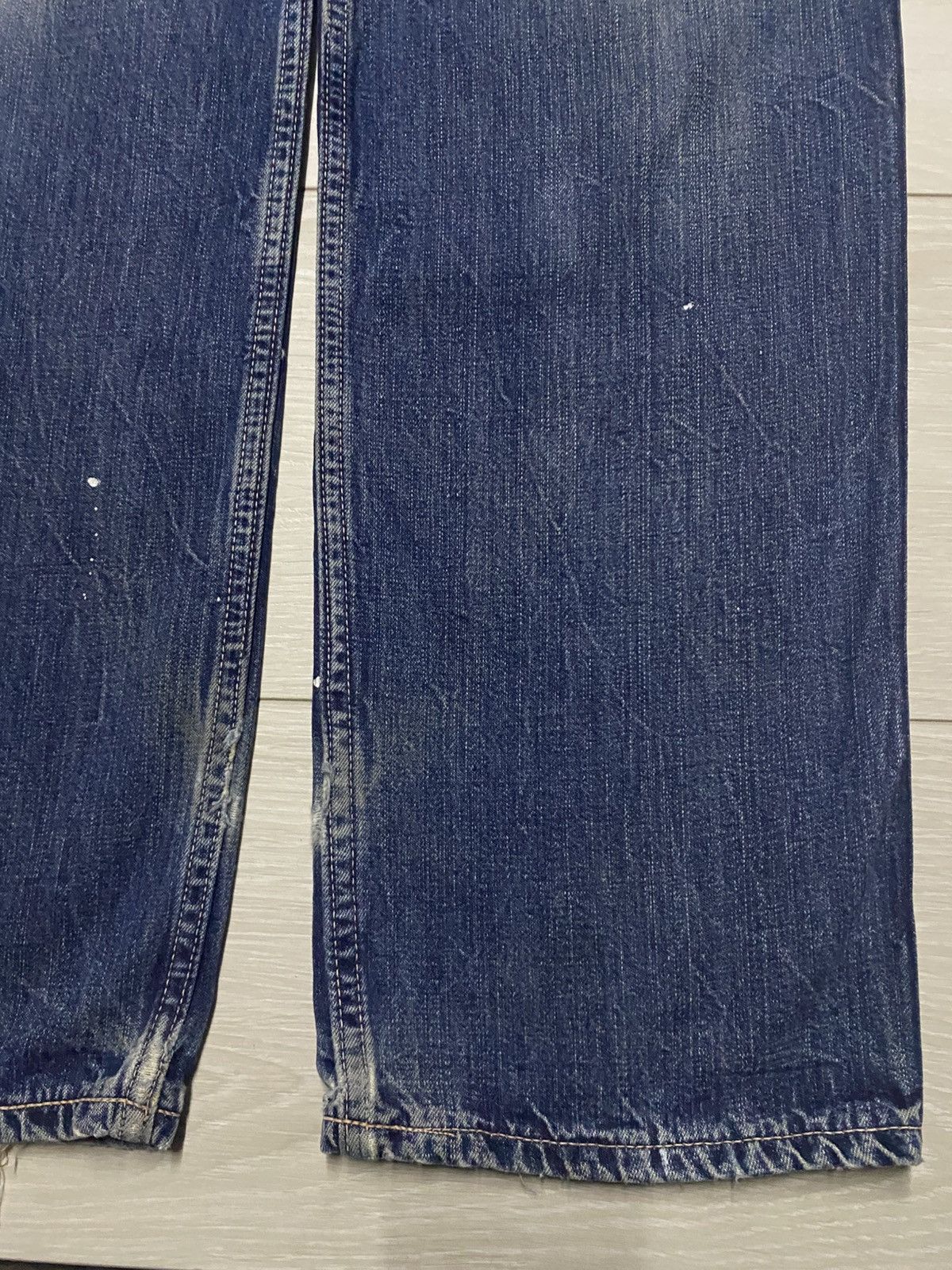 Lee Vintage Lee Union Made Blue Wash Paint Splatter Loose Jeans Size US 31 - 10 Thumbnail