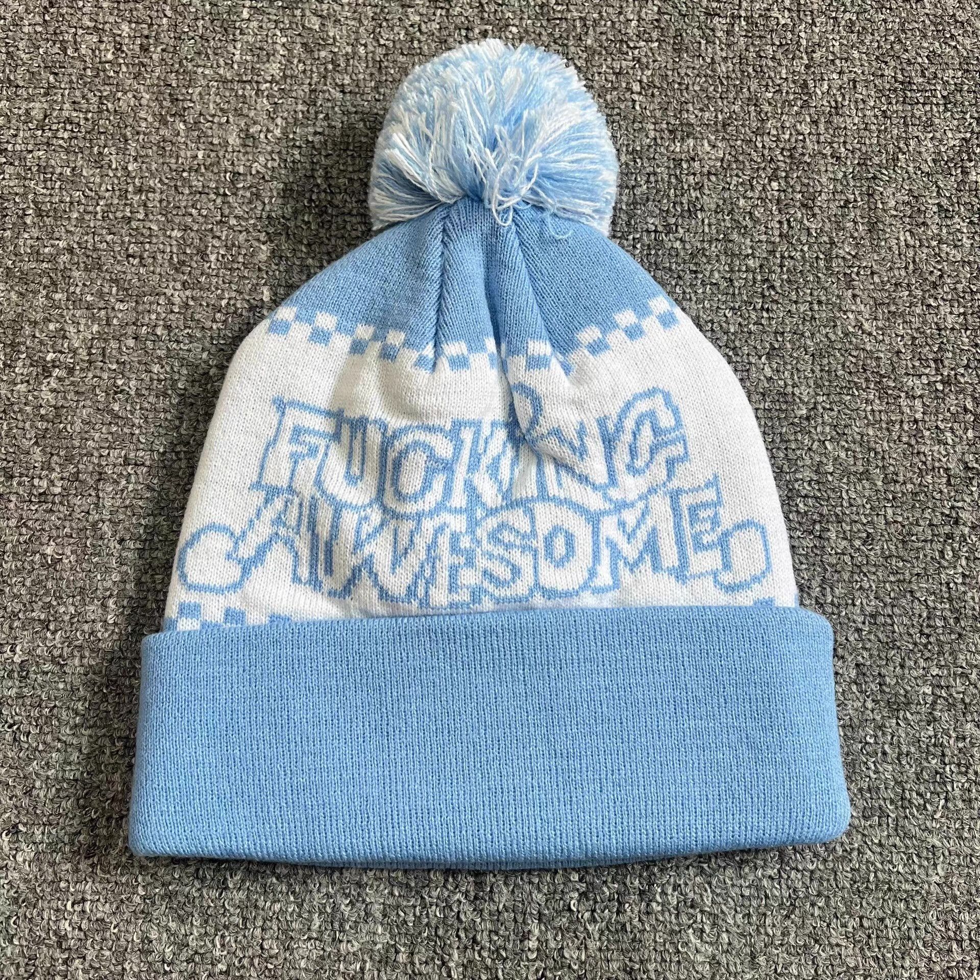 Fucking Awesome Fucking Awesome Patch Embroidered Pom-Pom Knitted Beanie Q7 Size ONE SIZE - 6 Thumbnail