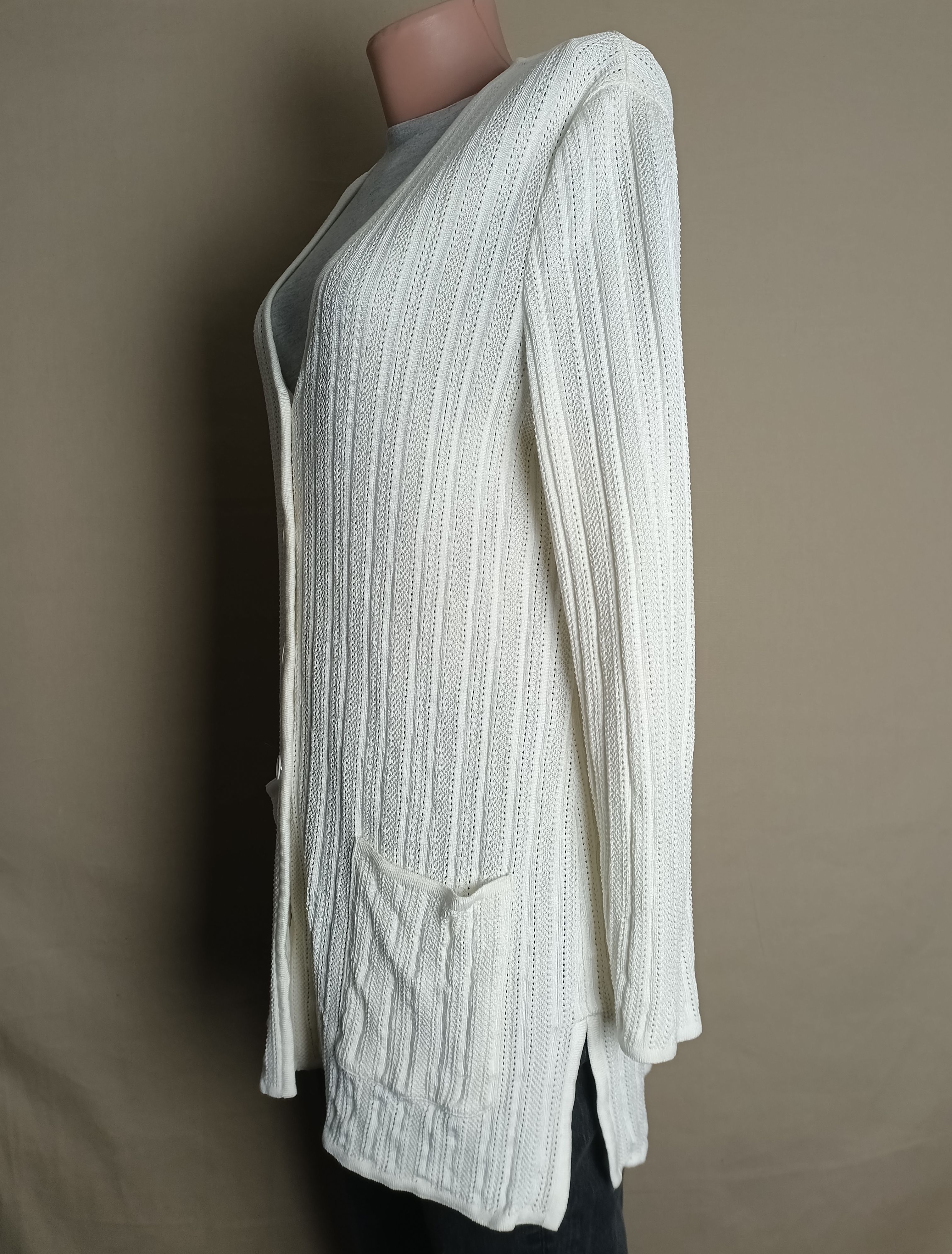Escada ESCADA Ivory Vintage Knit Cotton Cardigan Sweater EU 40 Size M / US 6-8 / IT 42-44 - 3 Thumbnail