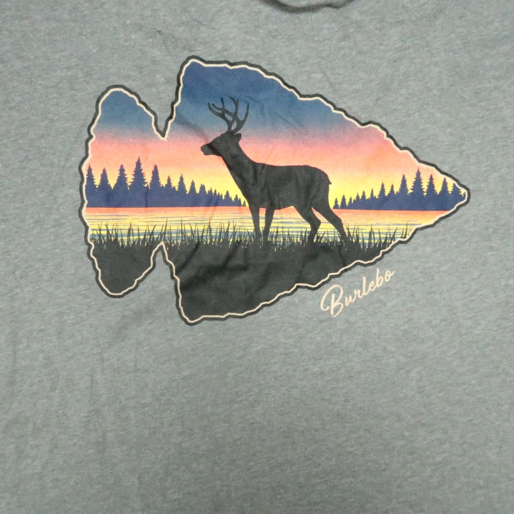Vintage Burlebo Shirt Mens XL Gray Long Sleeve Crew Arrowhead Deer Hunting Tee Size US XL / EU 56 / 4 - 5 Thumbnail