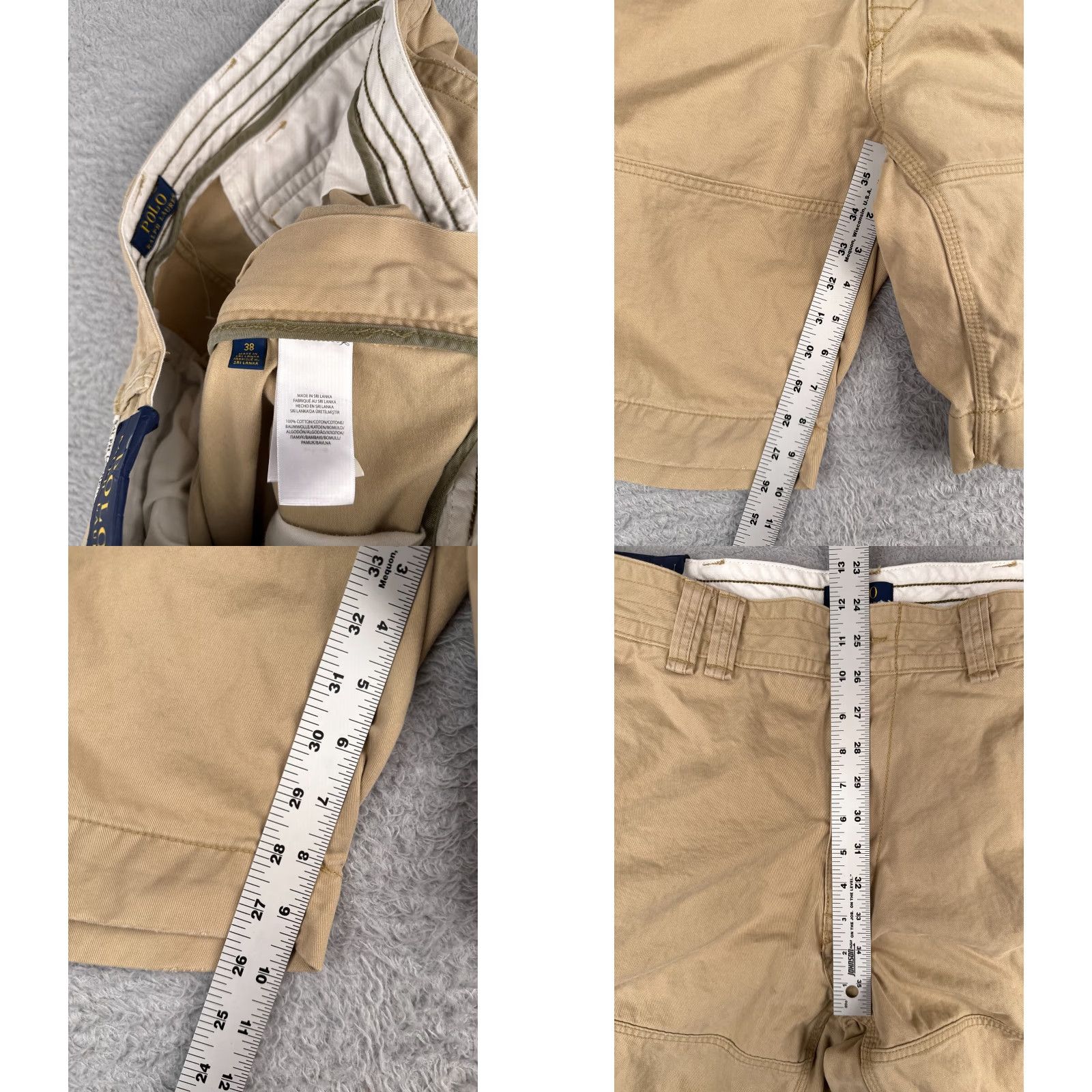 Polo Ralph Lauren Polo Ralph Lauren Shorts Men 38 Beige Cargo 100% Cotton Twill Hiking Camp 37x10 Casual Travel Workwear Mens Size US M / EU 48-50 / 2 - 8 Thumbnail