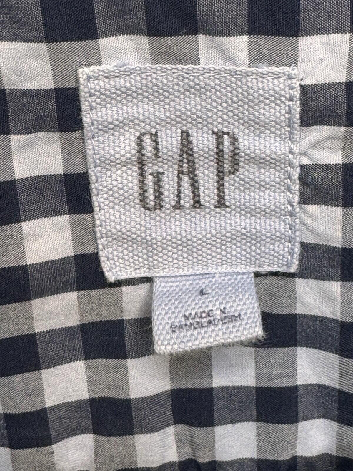 Gap Men's Gap Lg Blue Check LS Button-Up Shirt [729] Size US L / EU 52-54 / 3 - 5 Thumbnail