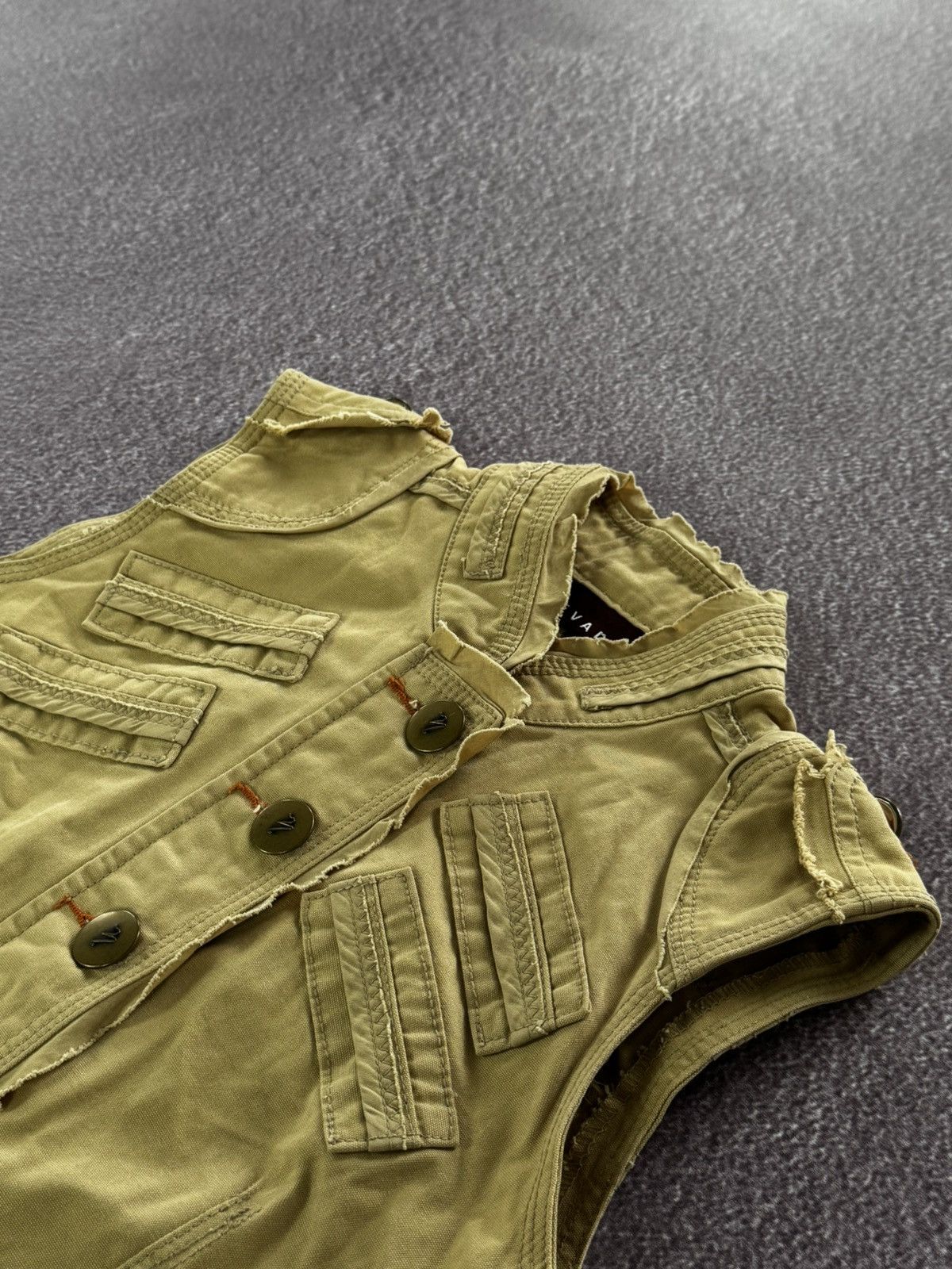 If Six Was Nine Vintage Diesel Style Grunge Military Vest Size XS / US 0-2 / IT 36-38 - 9 Thumbnail