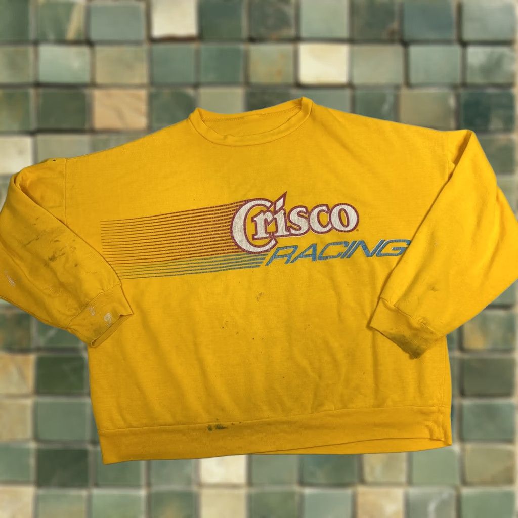 Vintage VINTAGE Crisco Racing Pullover Sweatshirt Men L Yellow Crewneck Mens Size US L / EU 52-54 / 3 - 1 Thumbnail