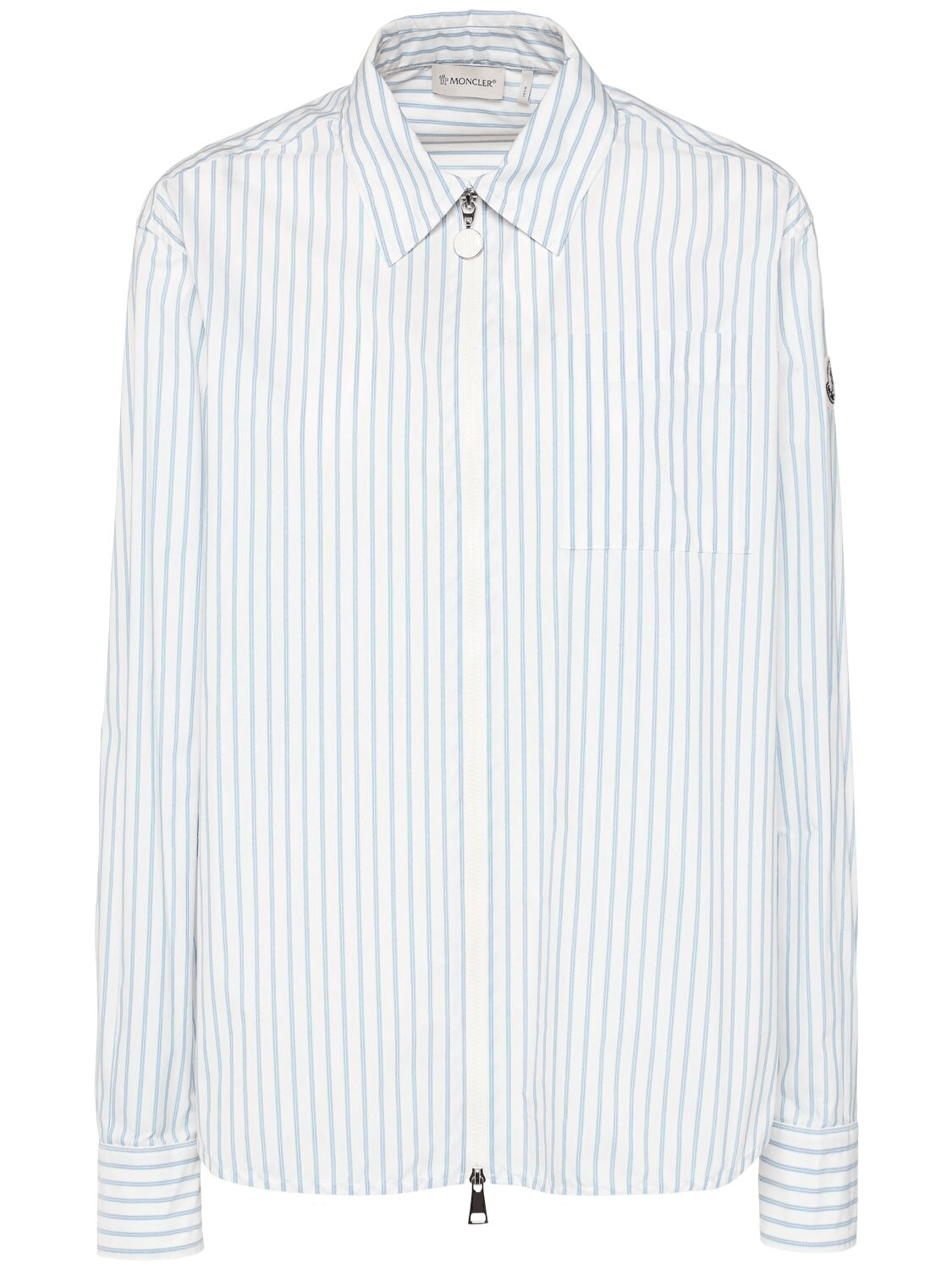 MONCLER $1150 Women's White/Blue Cotton Shirt New