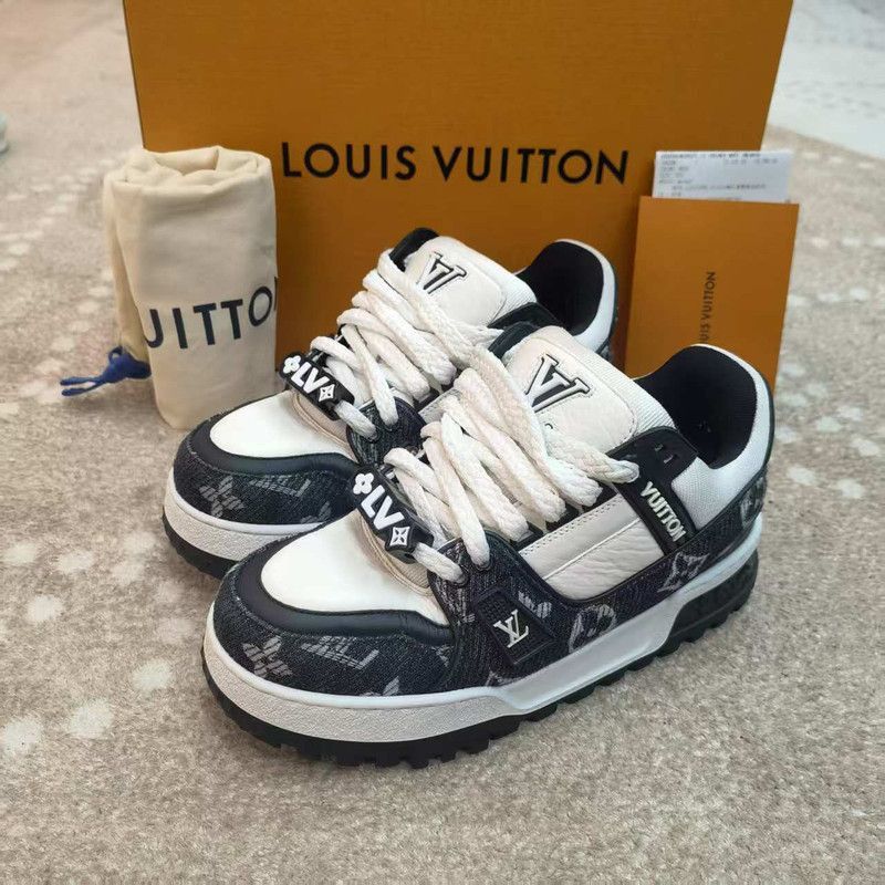 Louis Vuitton Louis Vuitton Trainer Maxi Black and White Sneakers -2508 Size US 7.5 / EU 40-41 - 1 Thumbnail