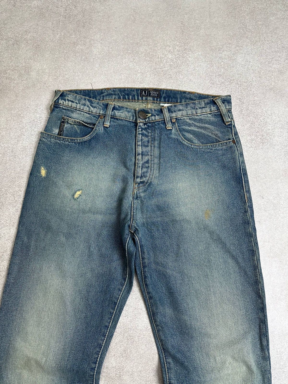 Emporio Armani Vintage Armani Metal Logo Baggy Denim Jeans Pants Rare 33 Size US 33 - 5 Thumbnail