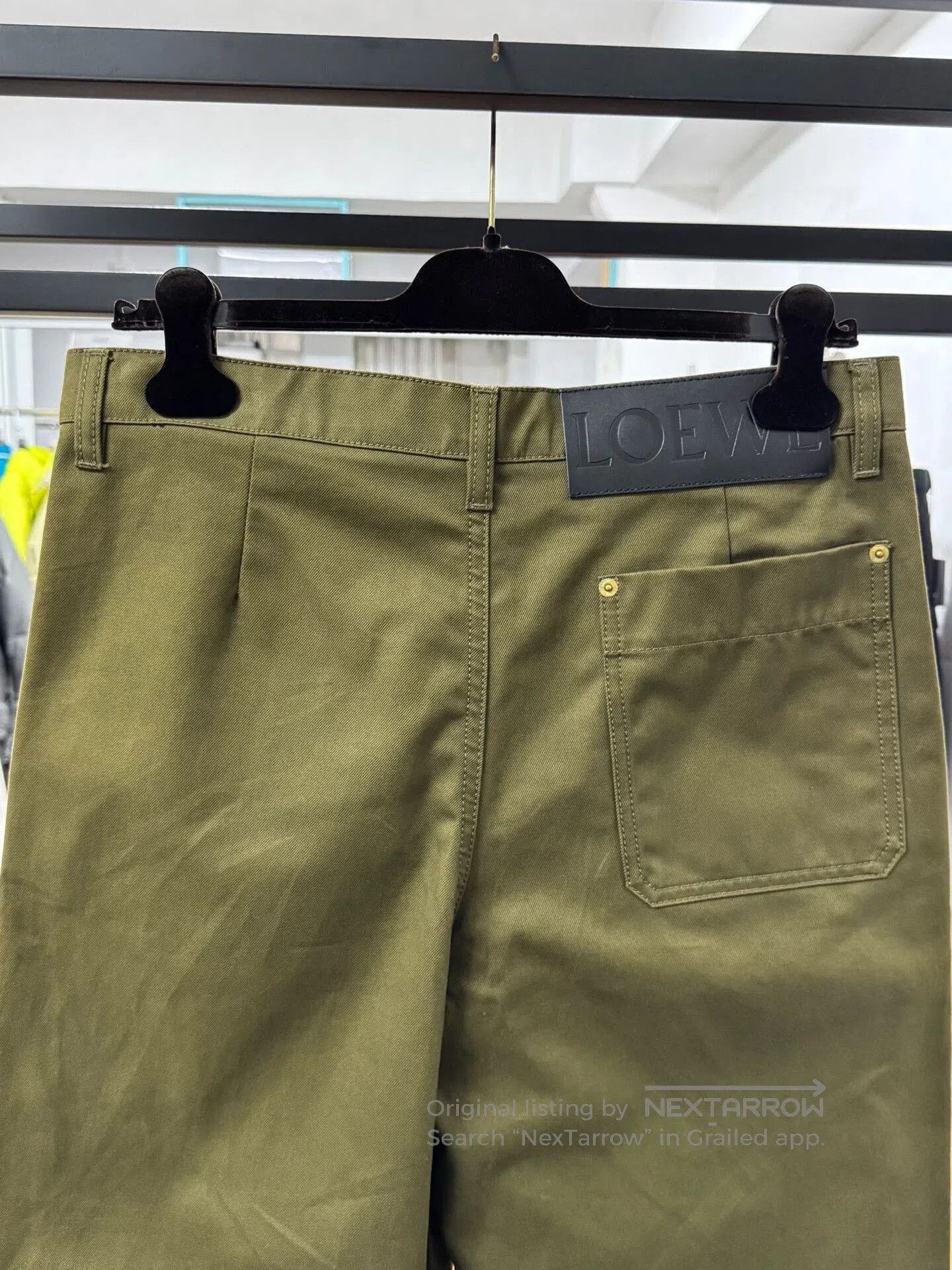 Loewe loewe men's relaxed casual trousers in khaki. Size US 32 / EU 48 - 6 Thumbnail