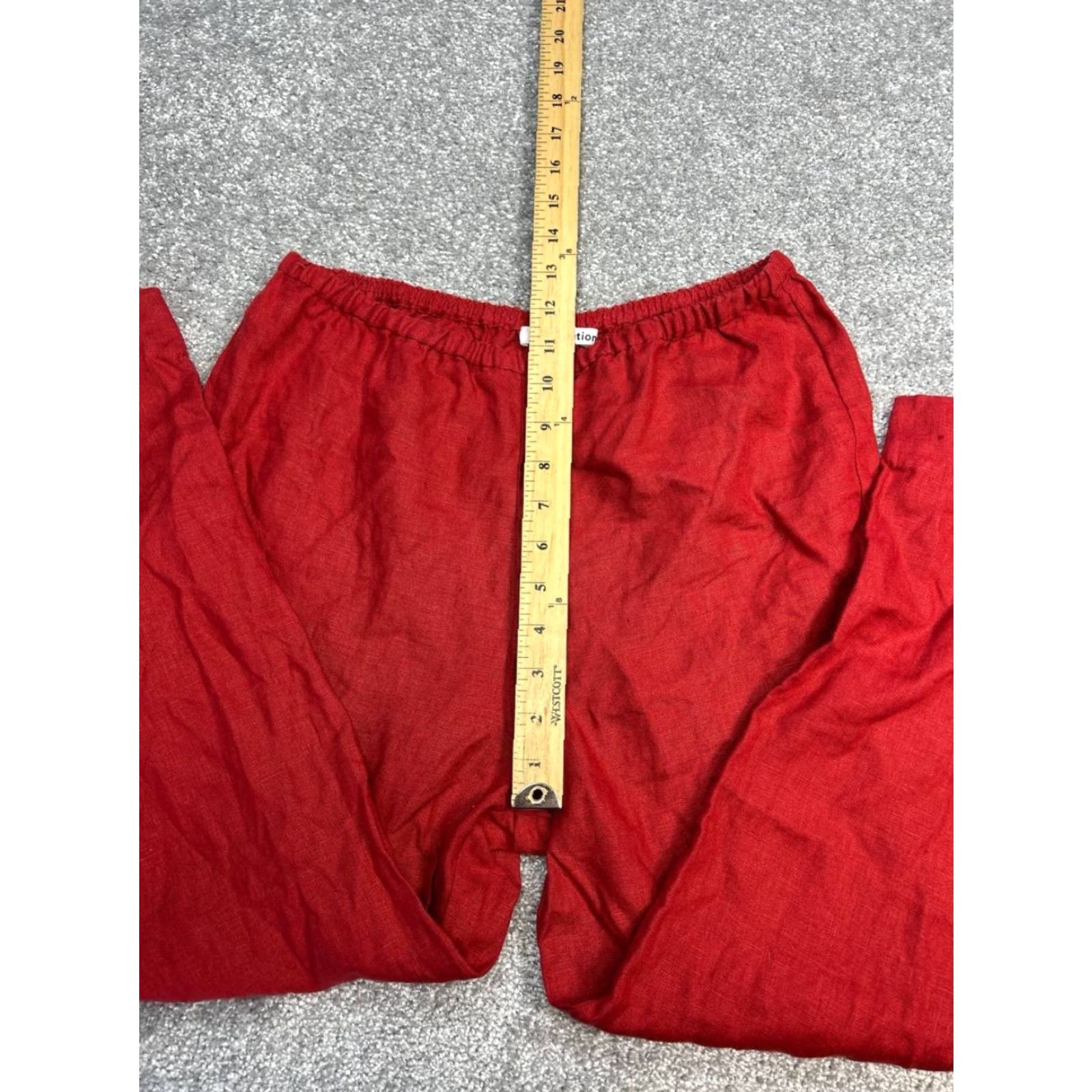 Reformation Reformation Pants Womens Small Red Linen Stretch High Rise Straight Leg Size 26" / US 2 / IT 38 - 5 Thumbnail