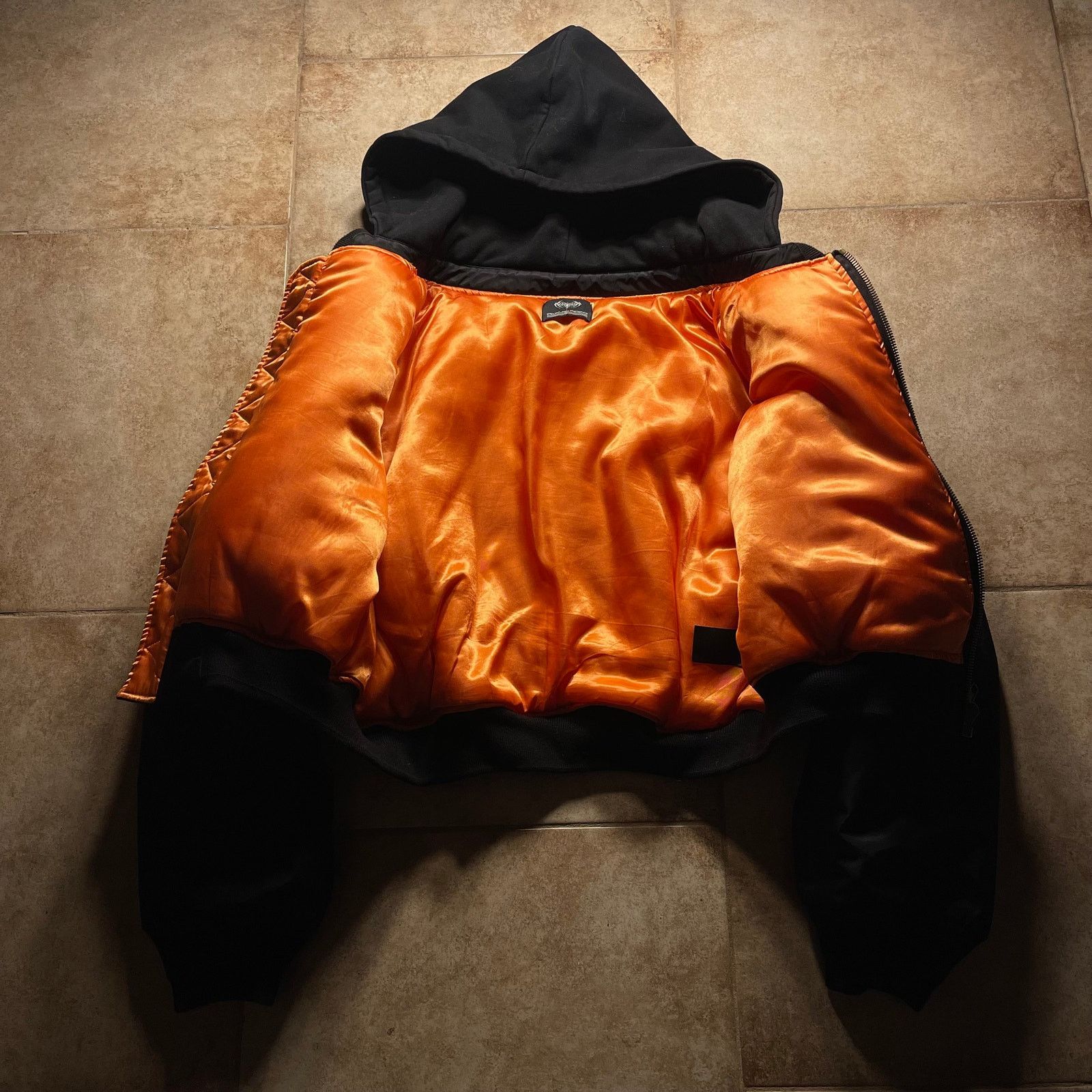 Japanese Brand Vetements Style Arabic Embroidery Orange Black Bomber Jacket Size US M / EU 48-50 / 2 - 3 Thumbnail