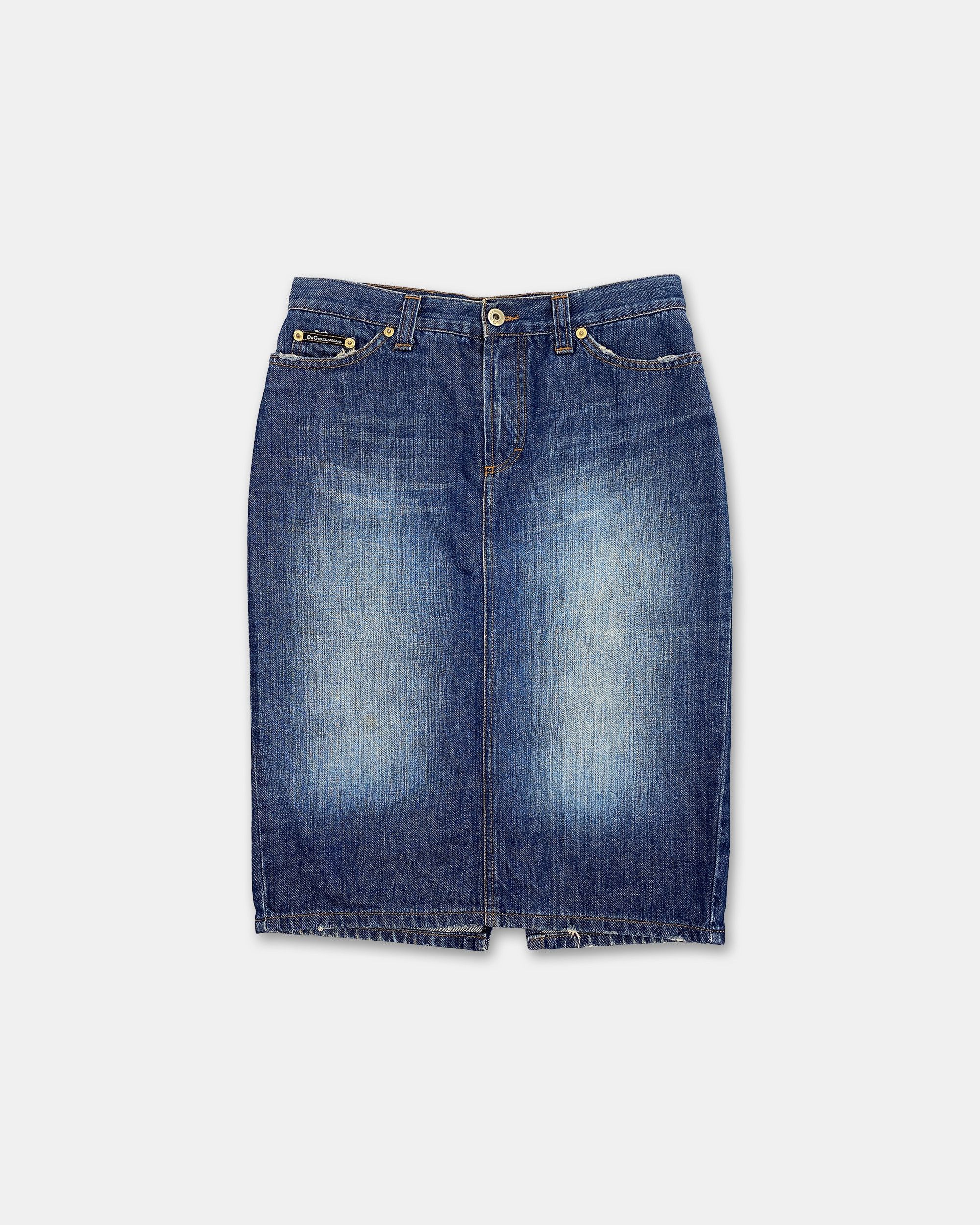 Dolce & Gabbana 2000s Denim Midi Skirt Size 29" - 1 Thumbnail
