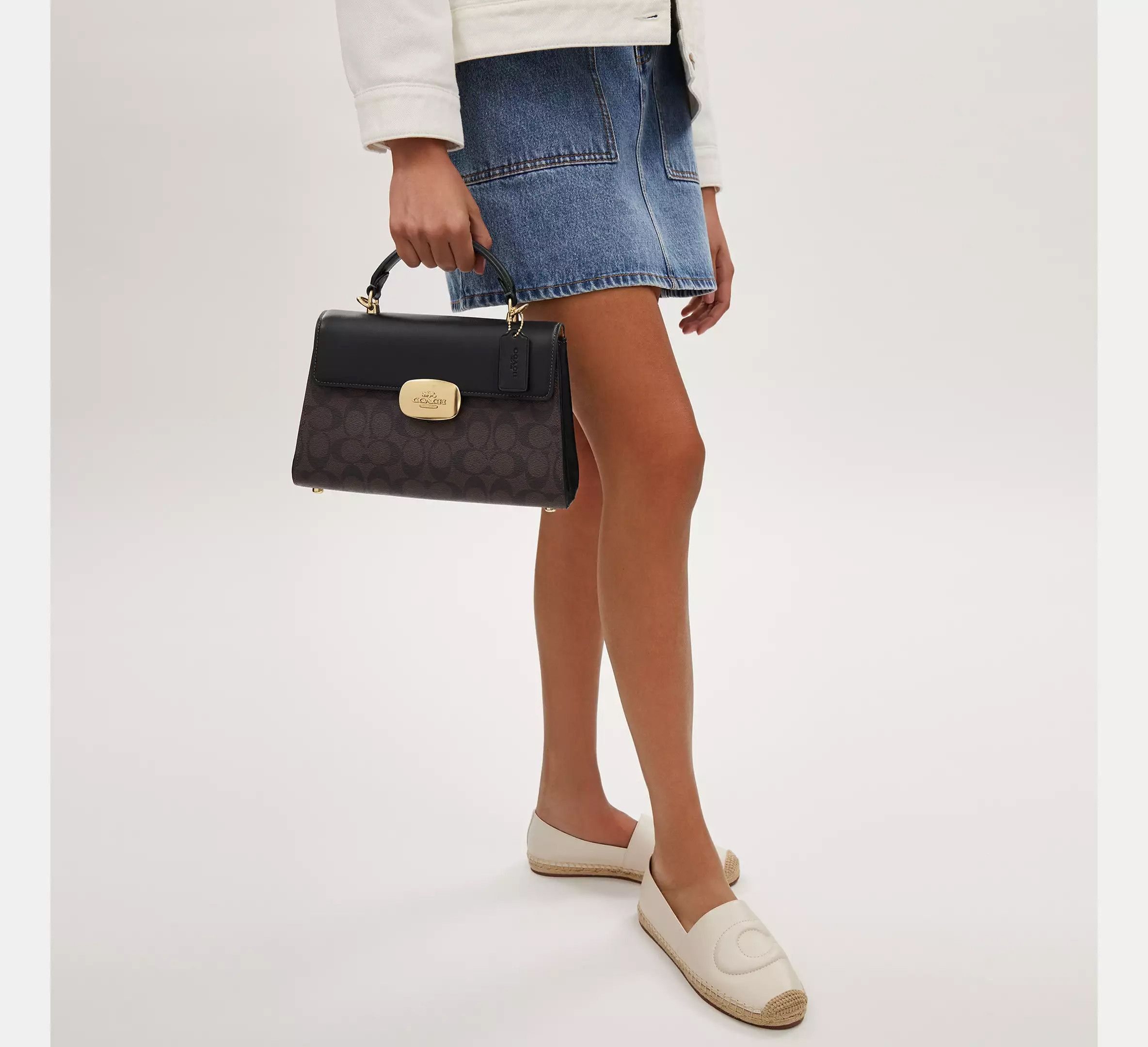 Coach Eliza Top Handle Bag In Signature Canvas CW012 Size ONE SIZE - 8 Thumbnail