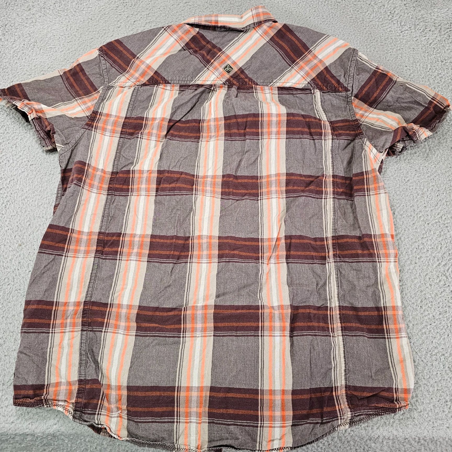 Prana prAna Shirt Mens Size Large Brown Check Outdoors Short Sleeve Button Up Casual Size US L / EU 52-54 / 3 - 4 Thumbnail