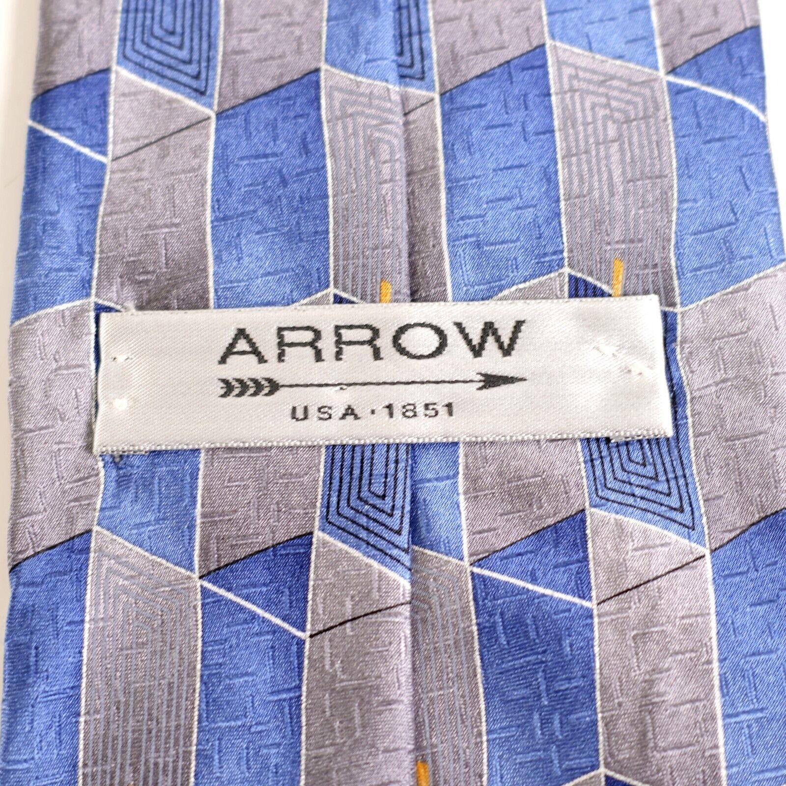 Arrow Arrow Jacquard Print Gray Glue Geometric Silk Tie Size ONE SIZE - 2 Thumbnail