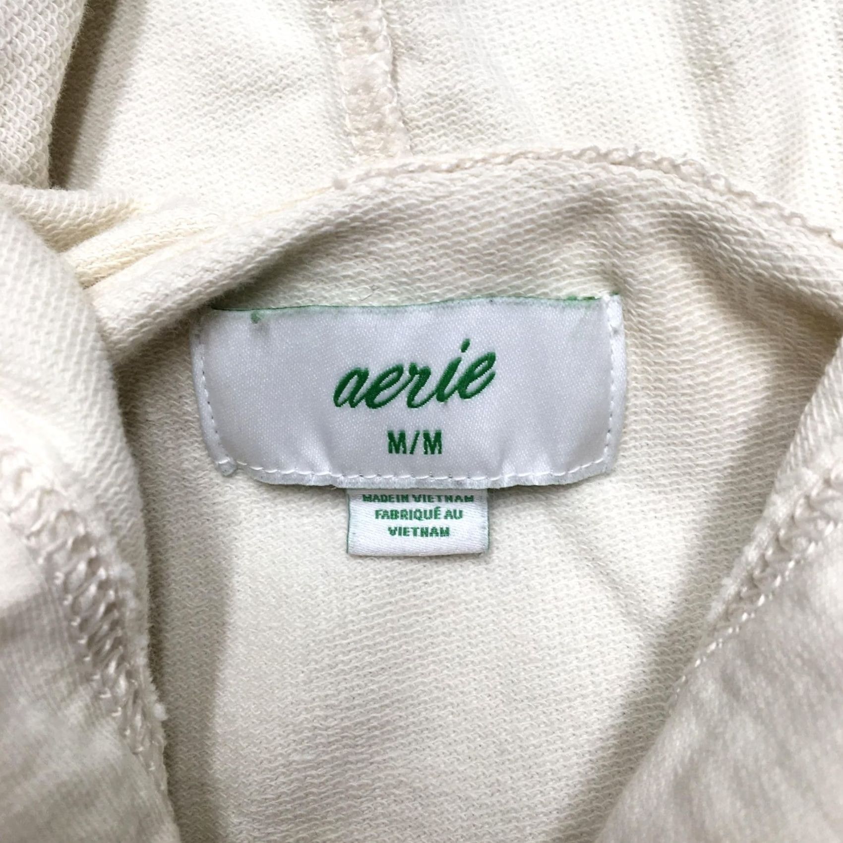 Vintage Aerie Hoodie Womens Medium White Cotton Knit Side Slit Long Sleeve Pullover Size M / US 6-8 / IT 42-44 - 5 Thumbnail