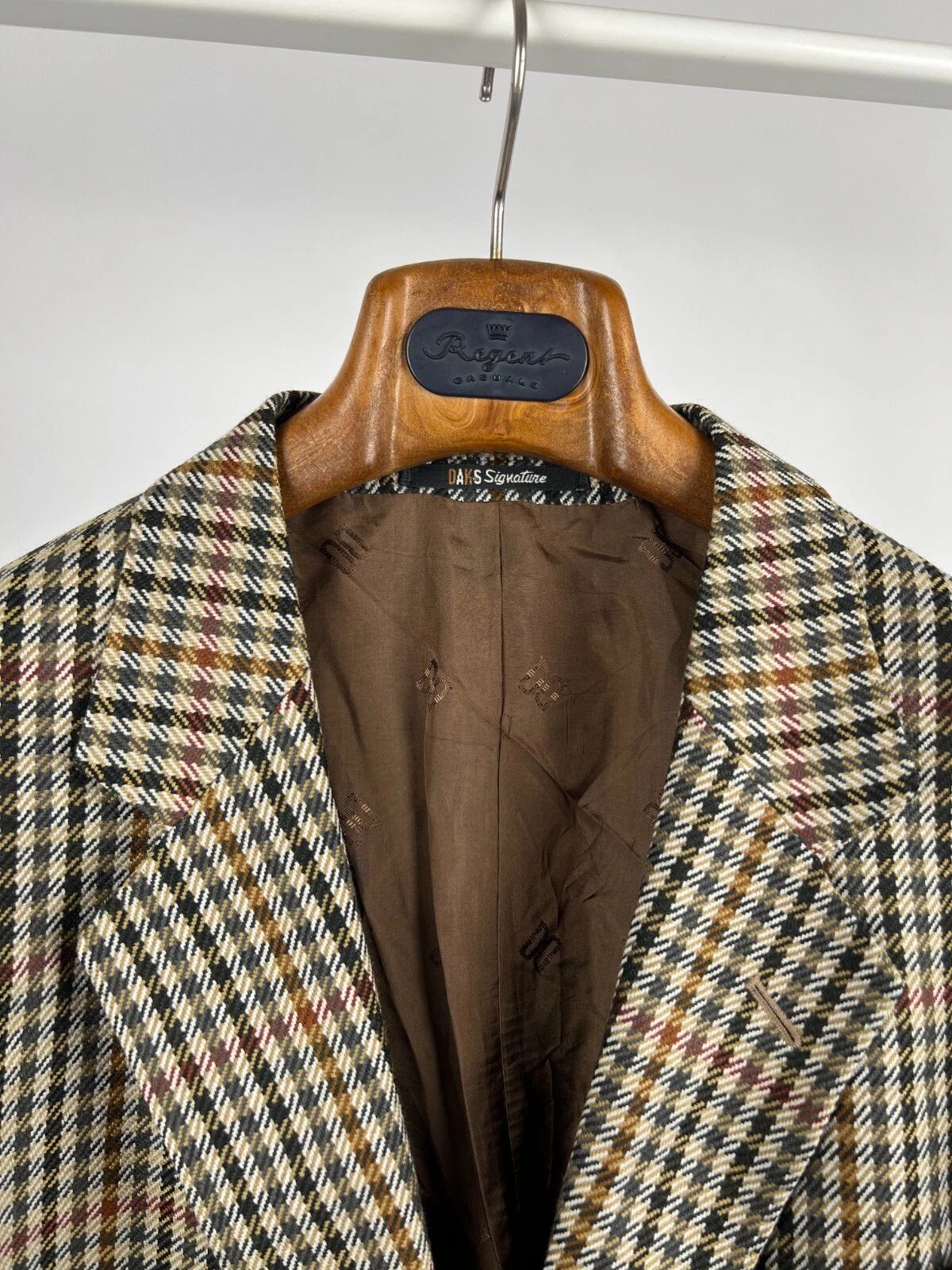 DAKS Daks London Signature Check Multicolor Tweed Blazer Jacket Size 44L - 9 Thumbnail