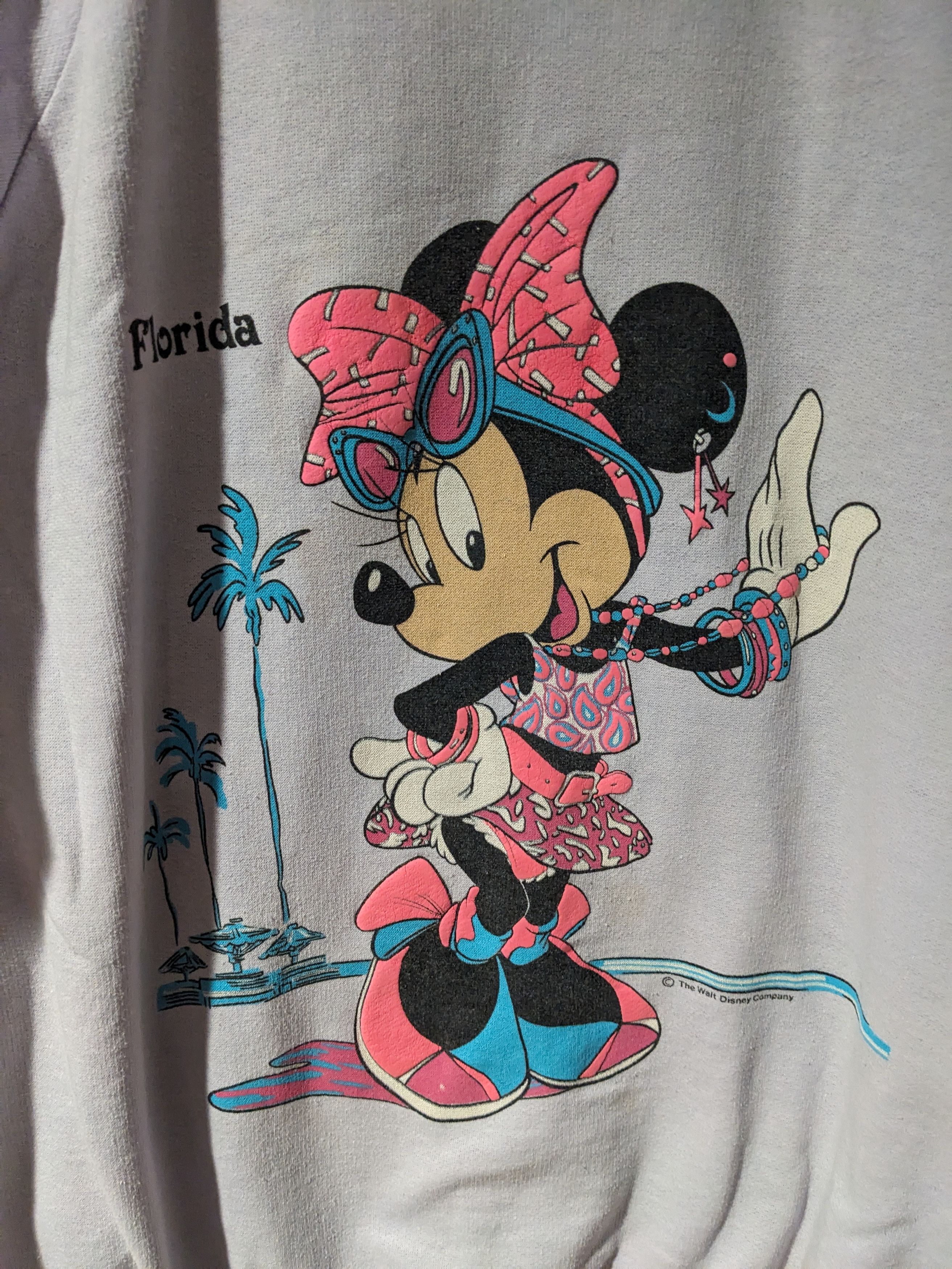 Disney × Vintage Vintage 90s Disney Florida Minnie Light Weight Sweatshirt Size M / US 6-8 / IT 42-44 - 2 Thumbnail
