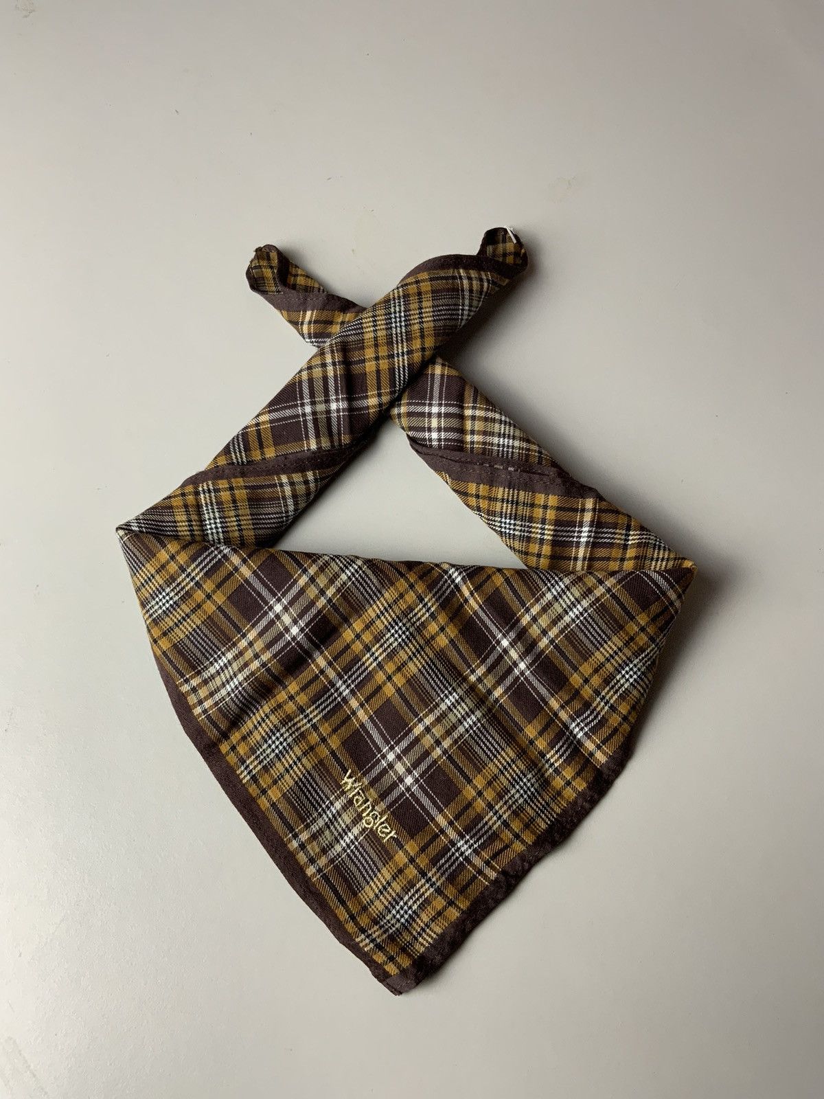 Japanese Brand Wrangler Striped Brown Vintage Japan Handkerchief Size ONE SIZE - 1 Thumbnail