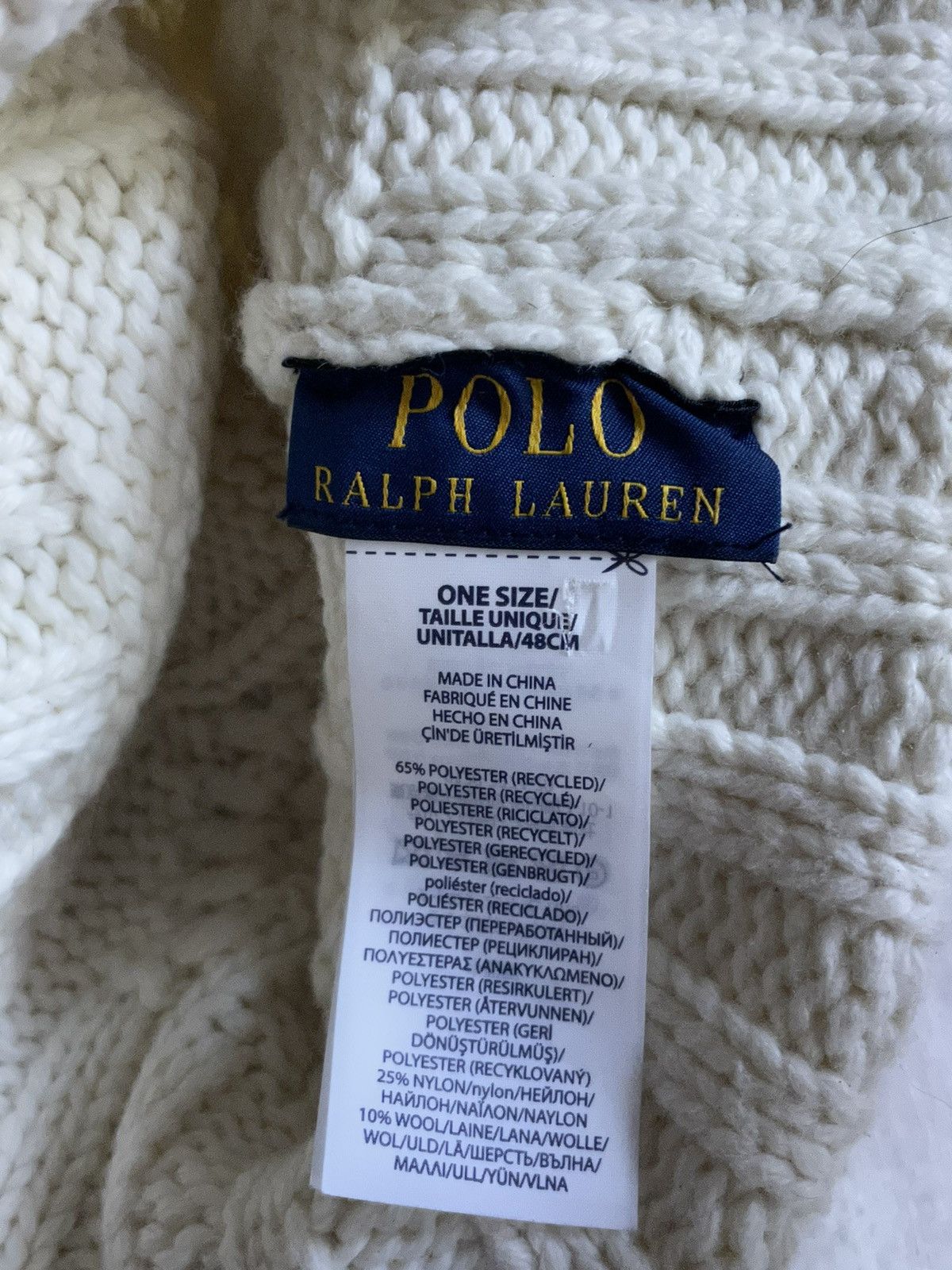 Polo Ralph Lauren × Ralph Lauren Vintage Polo Ralph Lauren RL Knit White Hat RARE Size ONE SIZE - 5 Thumbnail