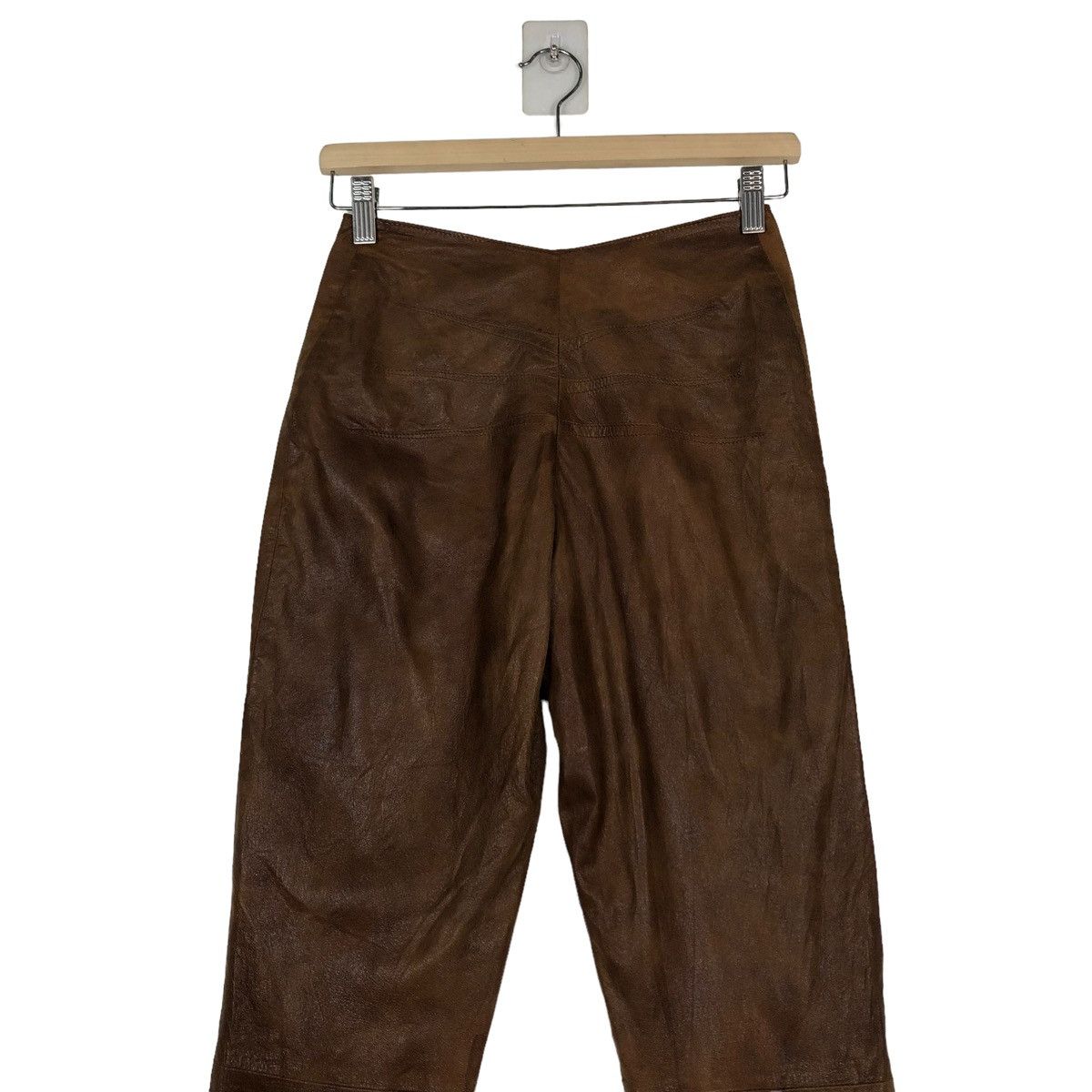 Genuine Leather 🔥VINTAGE BIKER LEATHER PANTS GARAGE ISSEY MIYAKE JAPAN Size US 26 / EU 42 - 4 Thumbnail