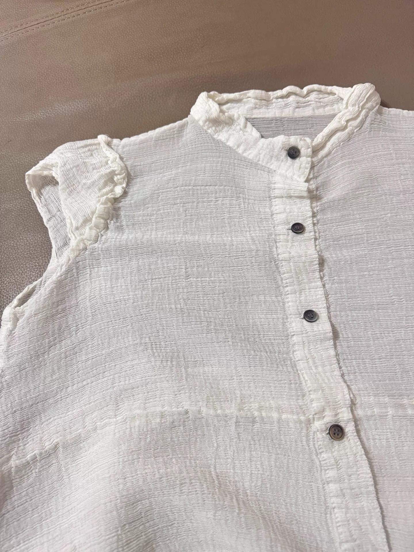 Issey Miyake Issey Miyake me White Pleated Relaxed A-Line Dress Coat Size ONE SIZE - 3 Thumbnail