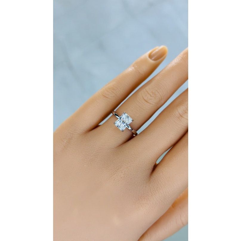 Other 2ct Radiant Cut Moissanite Solitaire Engagement Ring Size ONE SIZE - 4 Thumbnail